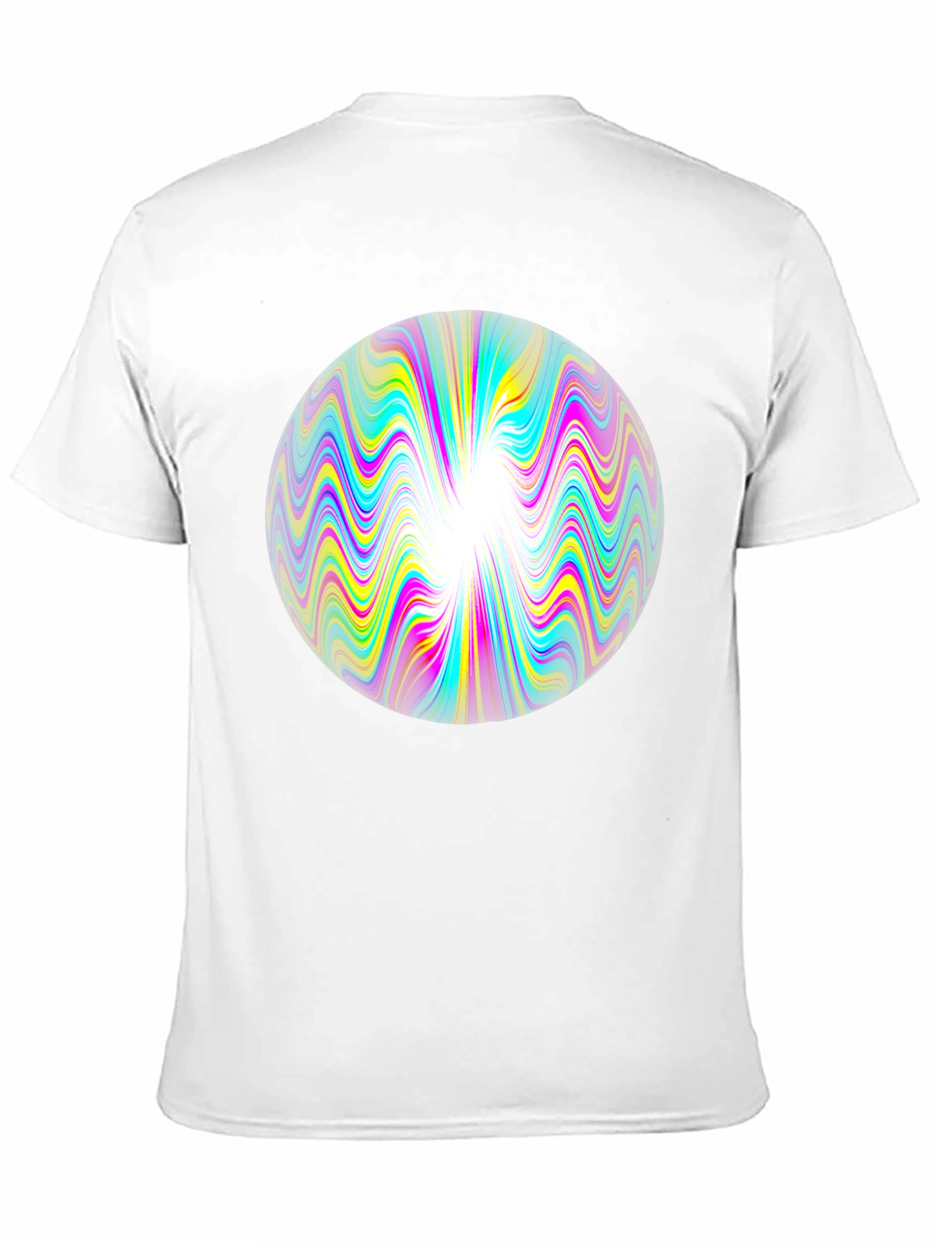 Psychedelic Orb Graphic Tee - Black Cotton T-Shirt