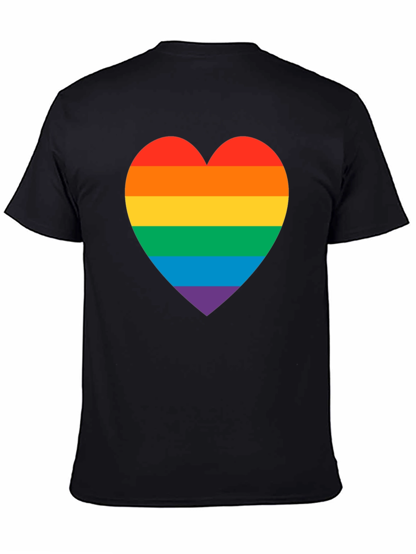 Rainbow Heart Pride T-Shirt - Black
