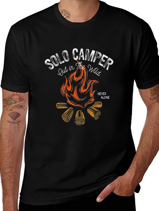 Solo Camper T-Shirt: Out in the Wild Never Alone