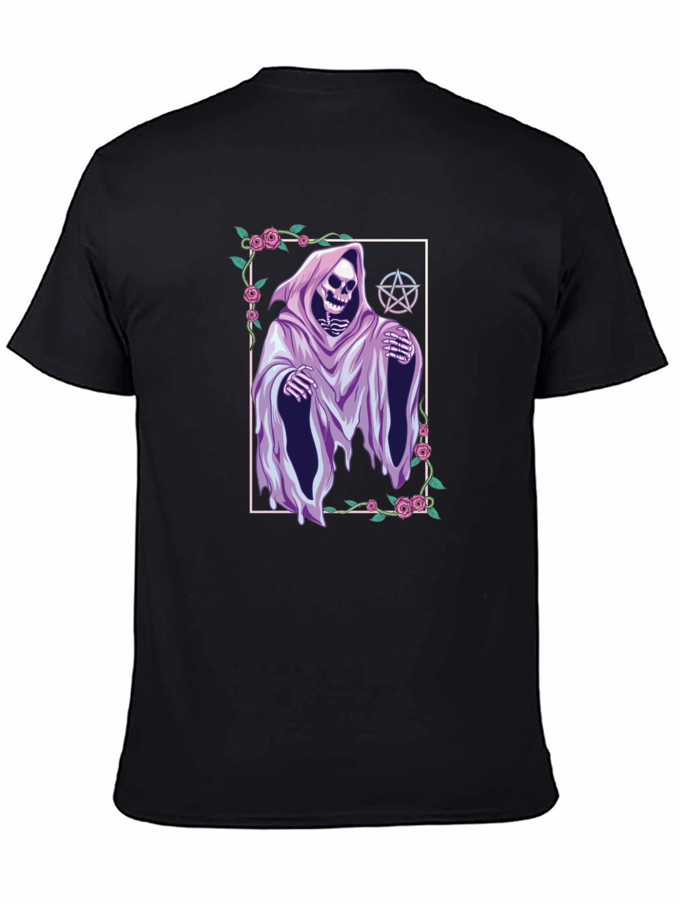 Grim Reaper Graphic Tee - Floral Frame