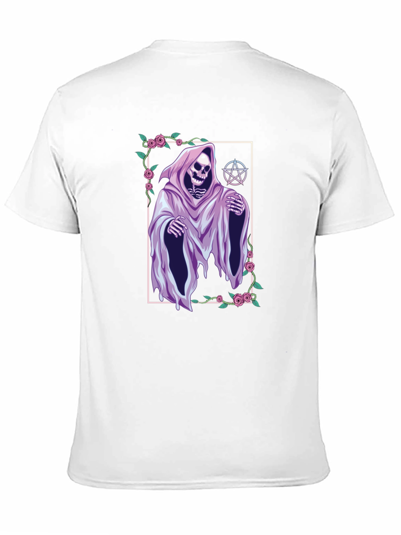Grim Reaper Graphic Tee - Floral Frame