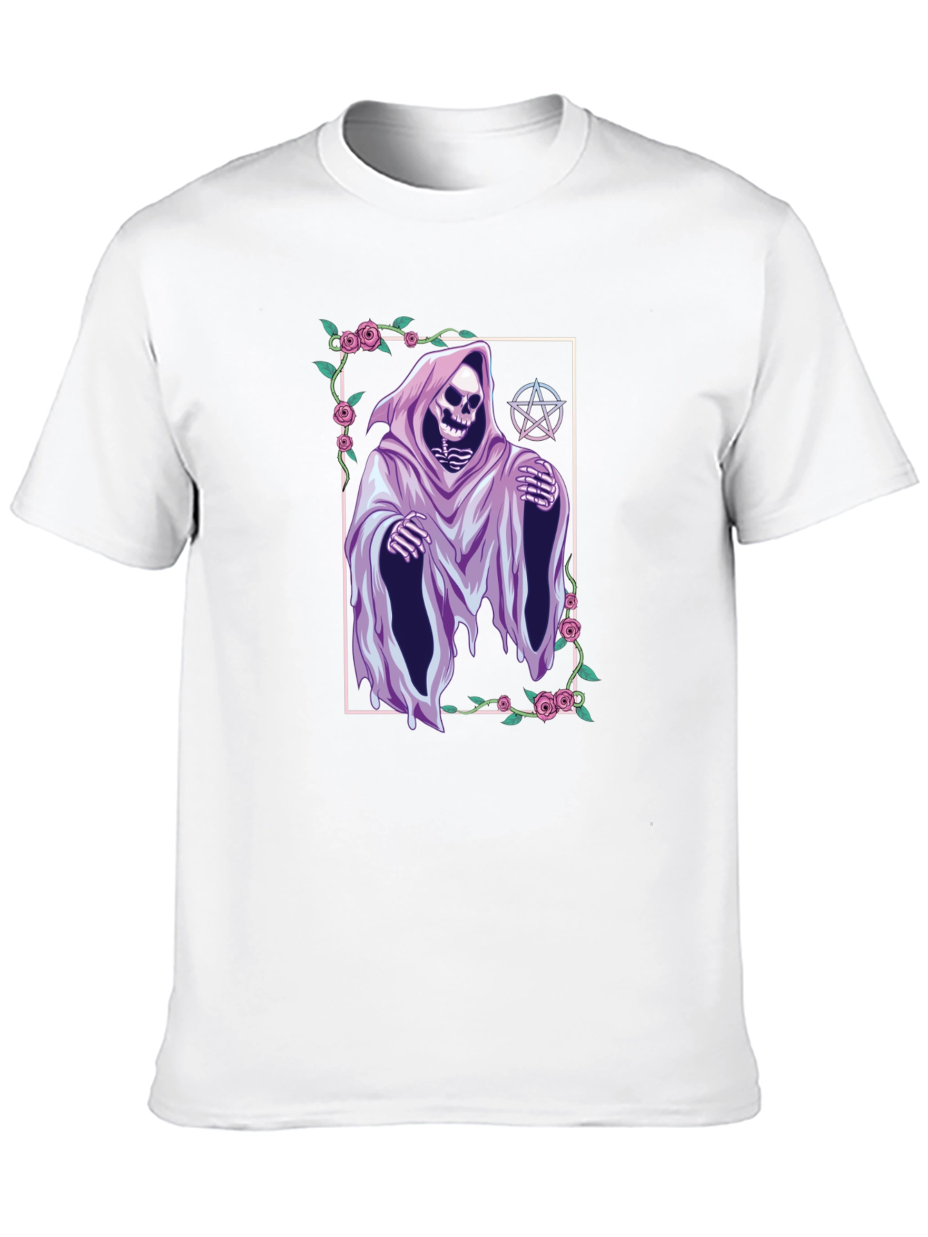 Grim Reaper Graphic Tee - Floral Frame