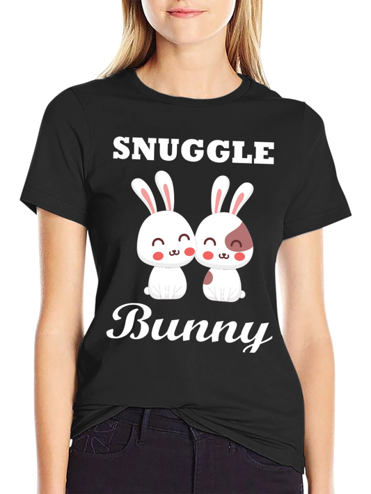 Snuggle Bunny Graphic Tee - Cute Couple Rabbits