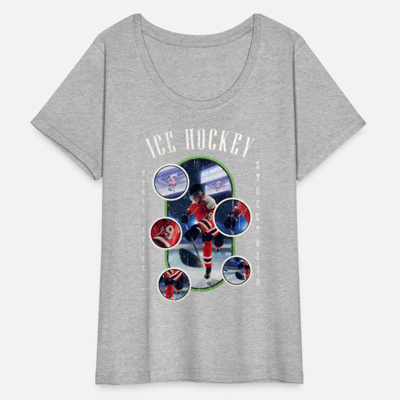 Ice Hockey Player Team Puck Skates Vintage Retro