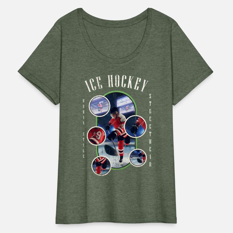 Ice Hockey Player Team Puck Skates Vintage Retro