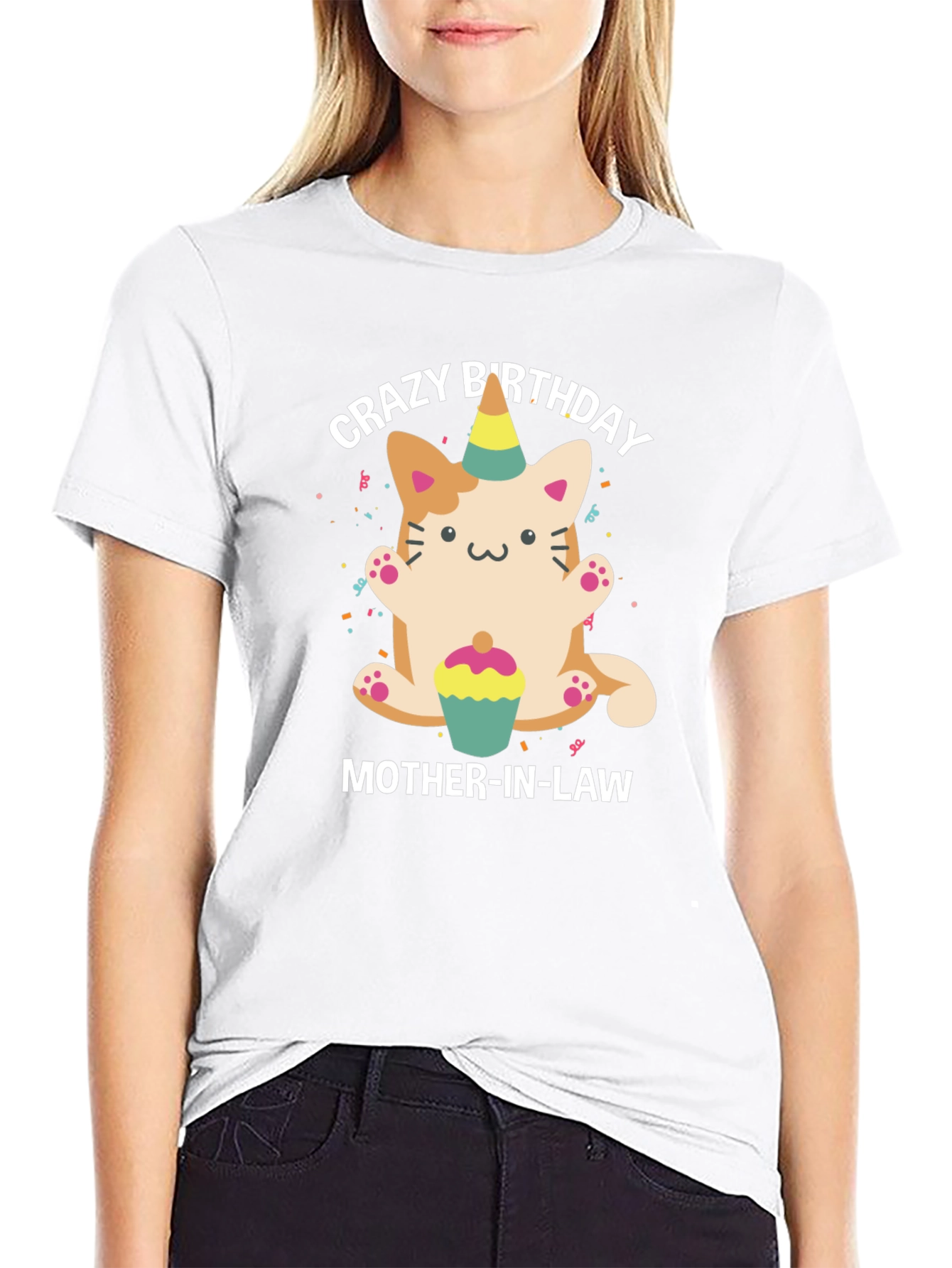 Crazy Birthday Mother-In-Law Cat T-Shirt