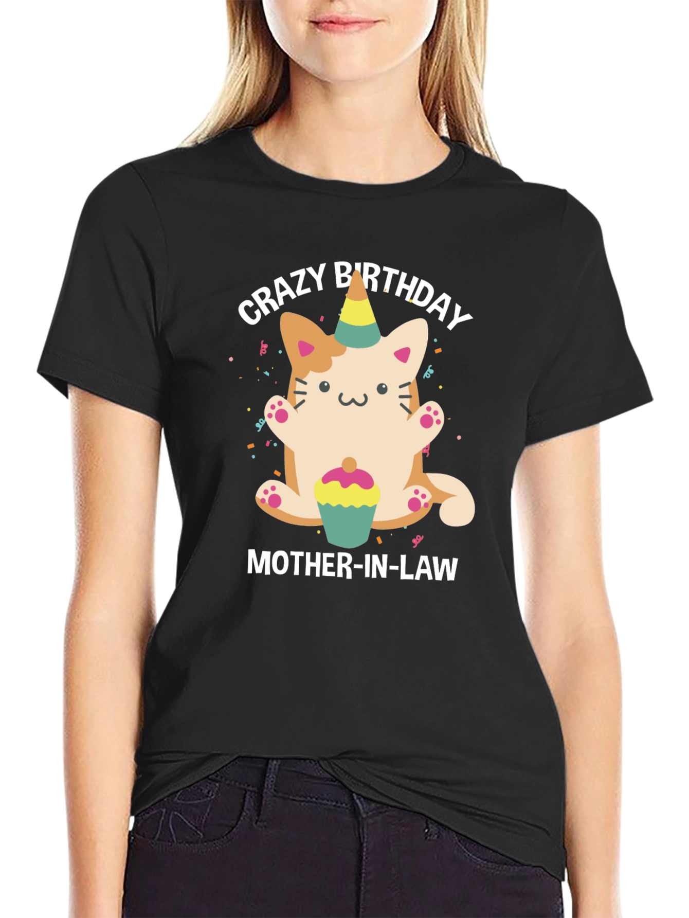 Crazy Birthday Mother-In-Law Cat T-Shirt