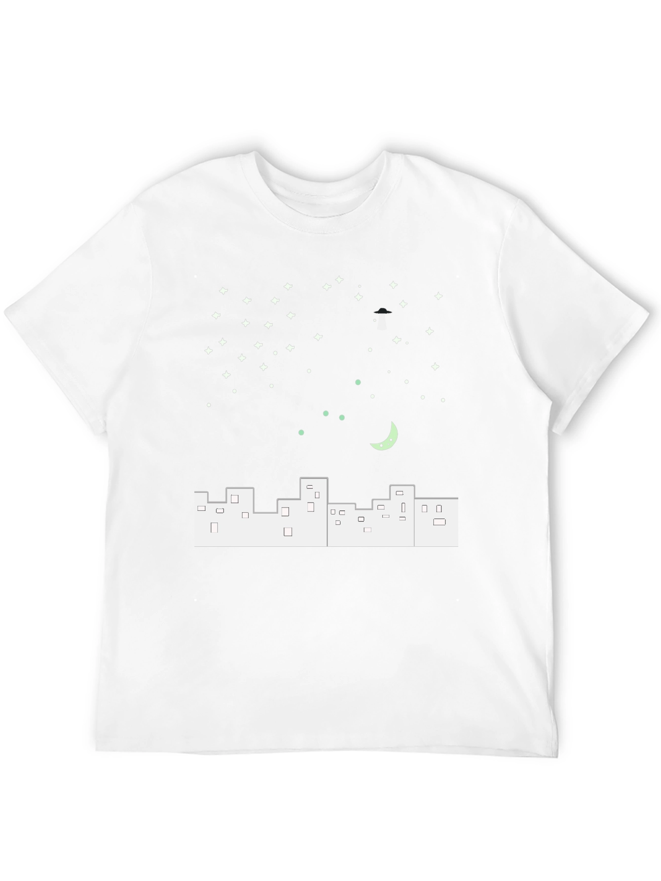 Night City T-Shirt - Urban Moon Stars Design