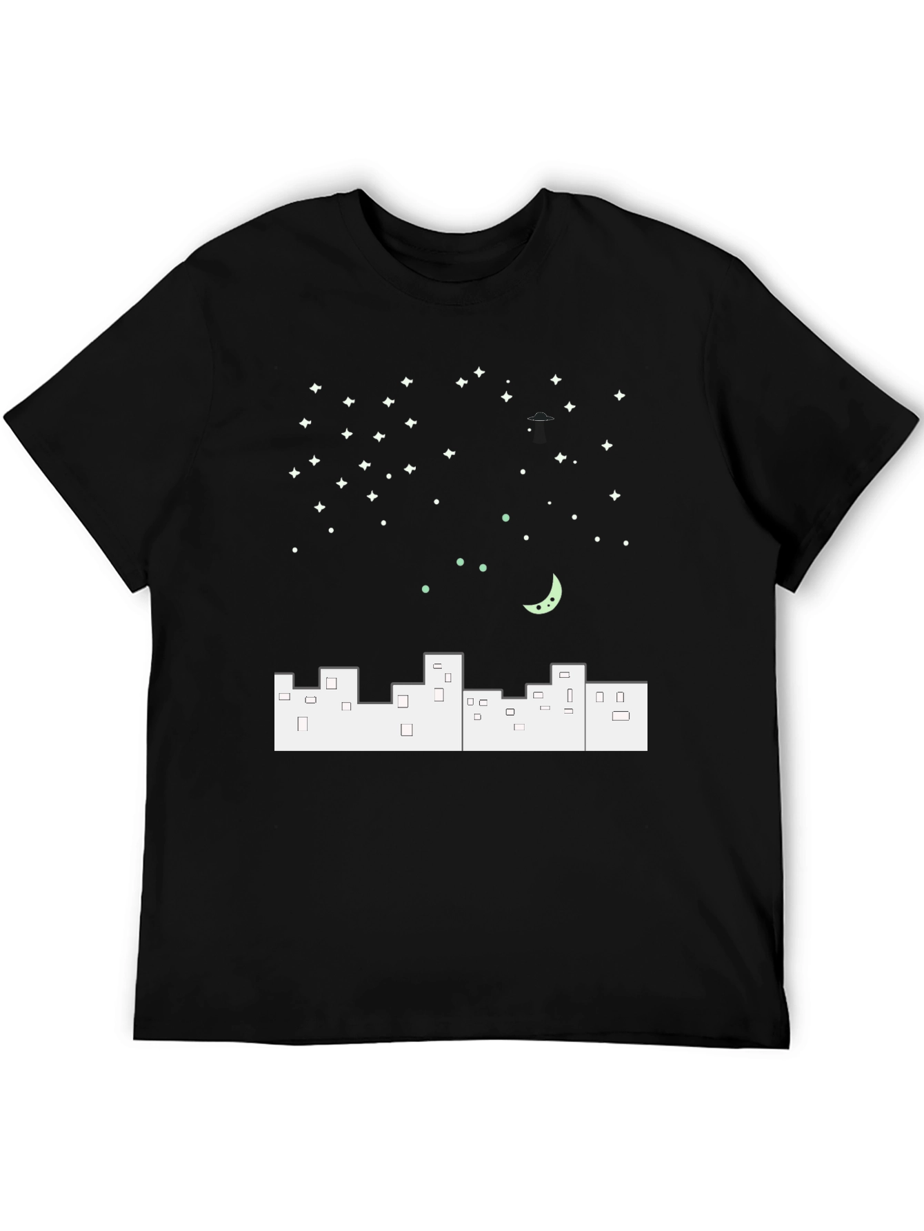 Night City T-Shirt - Urban Moon Stars Design
