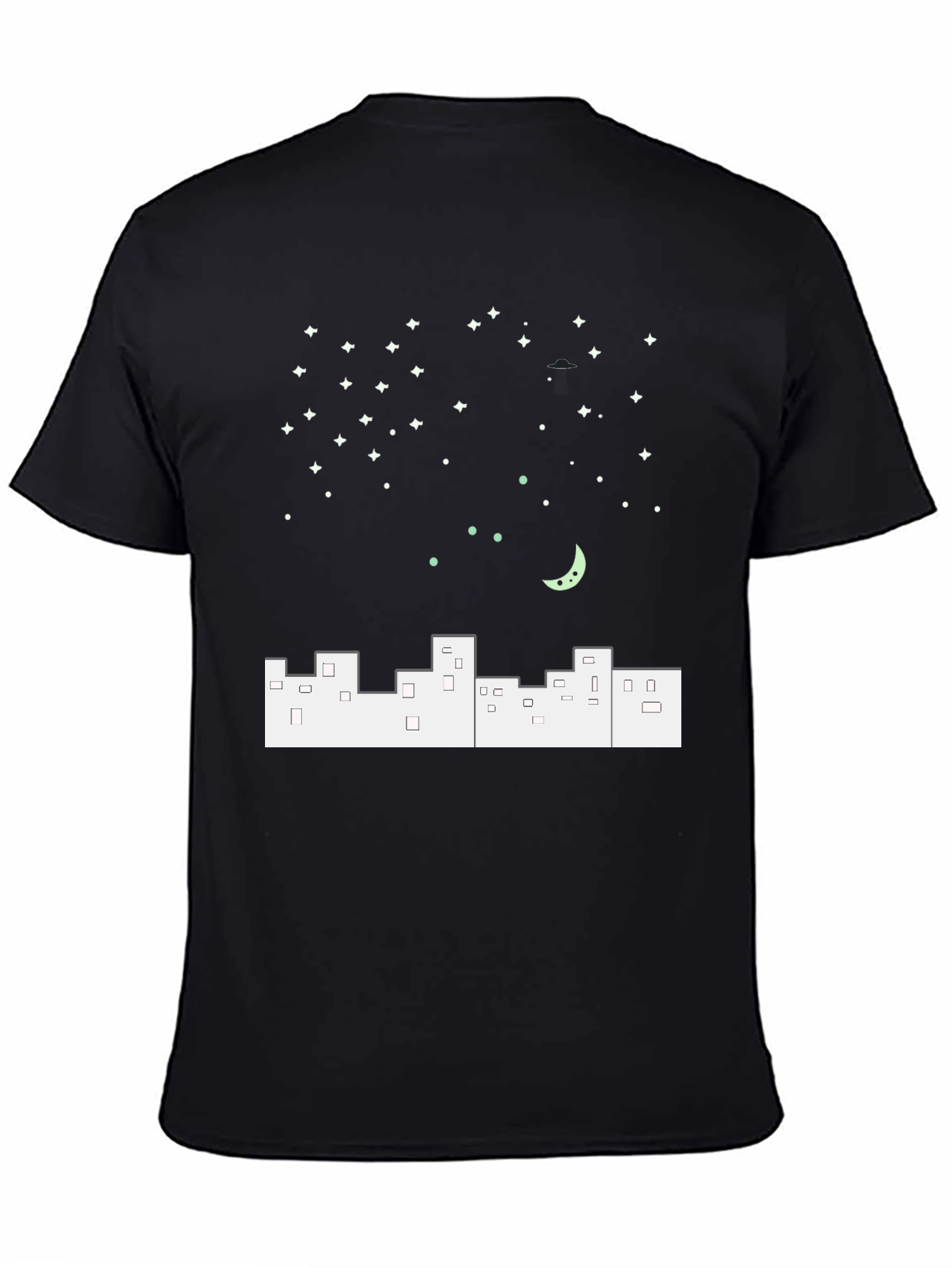 Night City T-Shirt - Urban Moon Stars Design