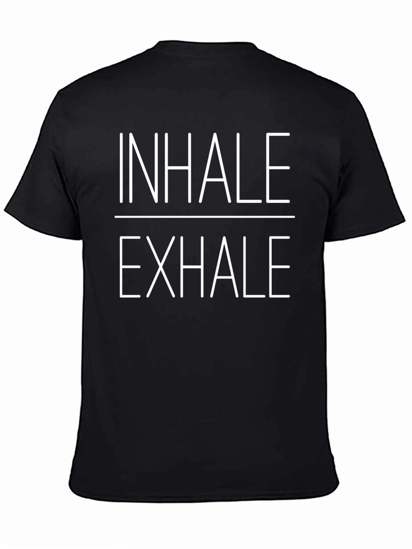 Inhale Exhale Graphic Tee - Black Cotton Blend