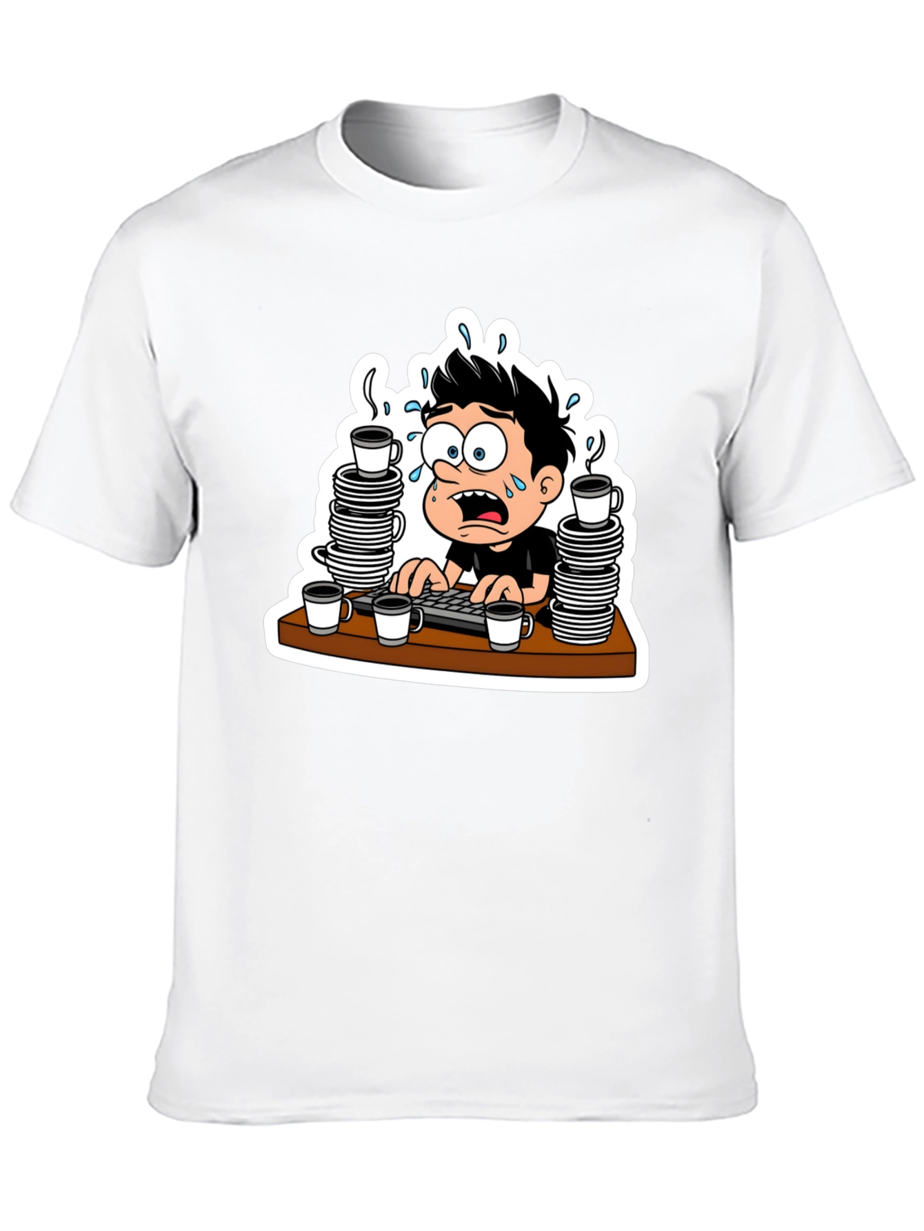 Stressed Cartoon Graphic Tee
