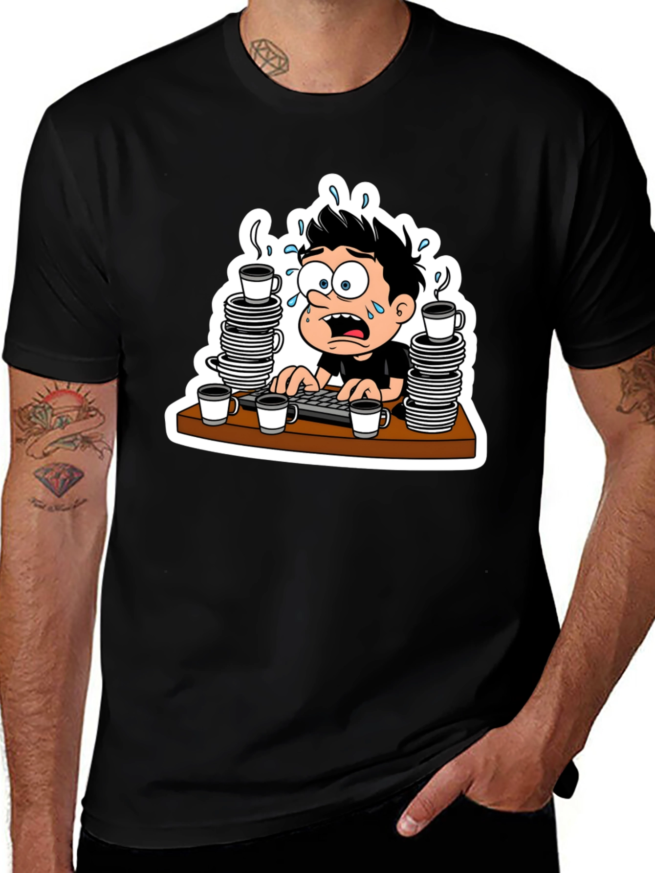 Stressed Cartoon Graphic Tee