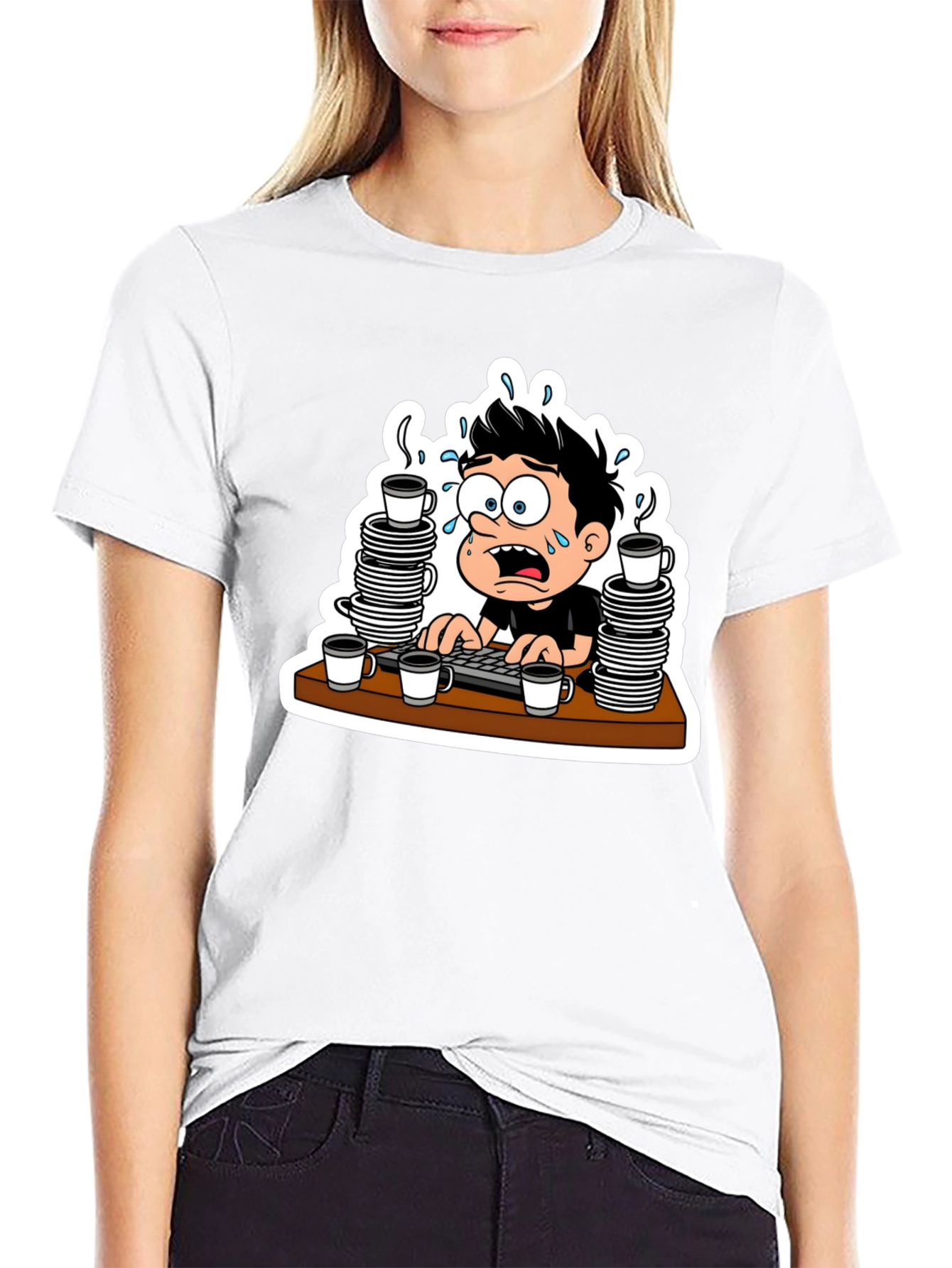 Stressed Cartoon Graphic Tee