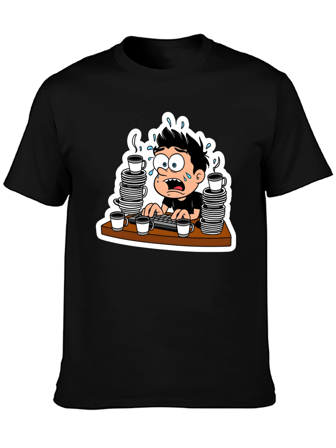 Stressed Cartoon Graphic Tee