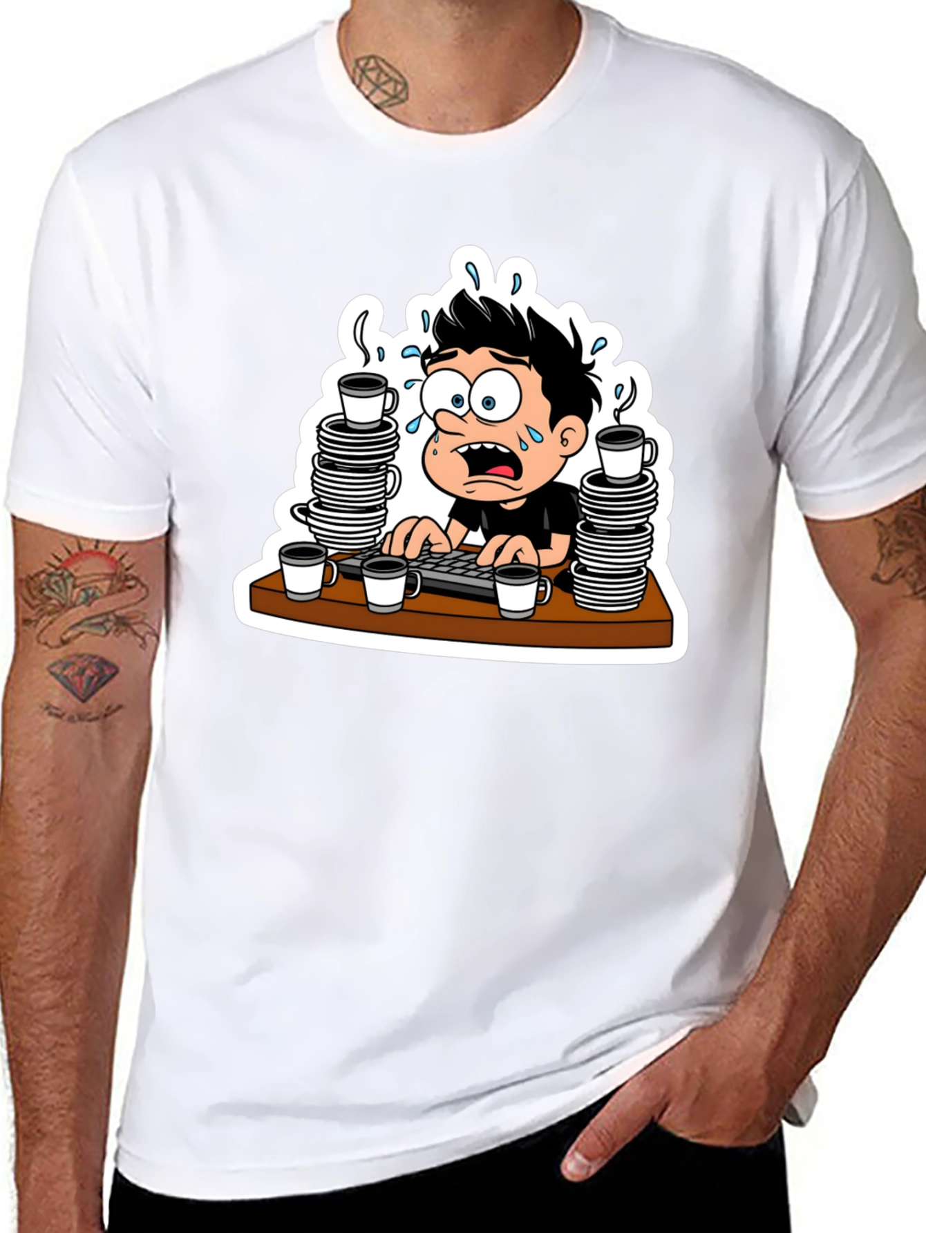 Stressed Cartoon Graphic Tee
