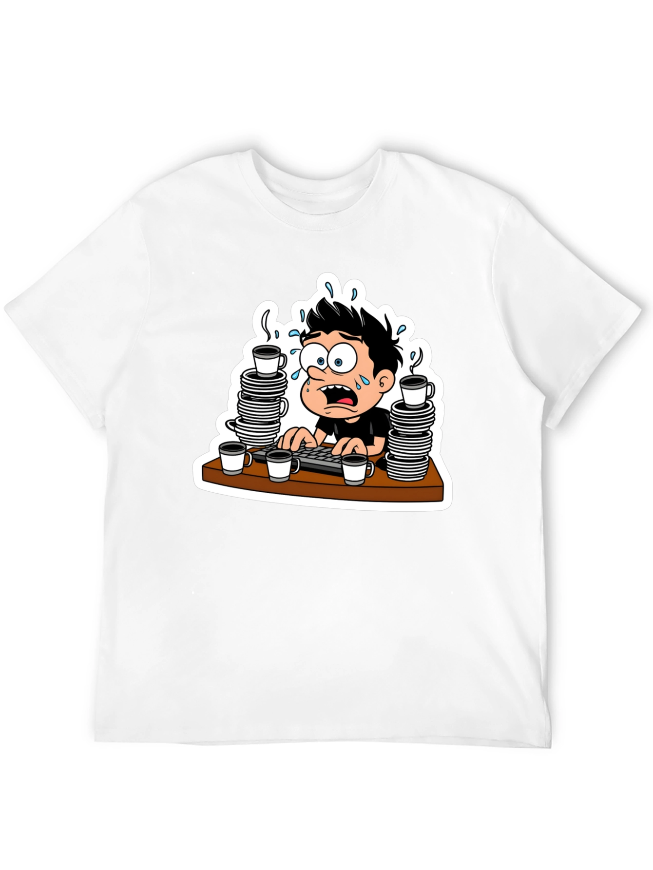 Stressed Cartoon Graphic Tee