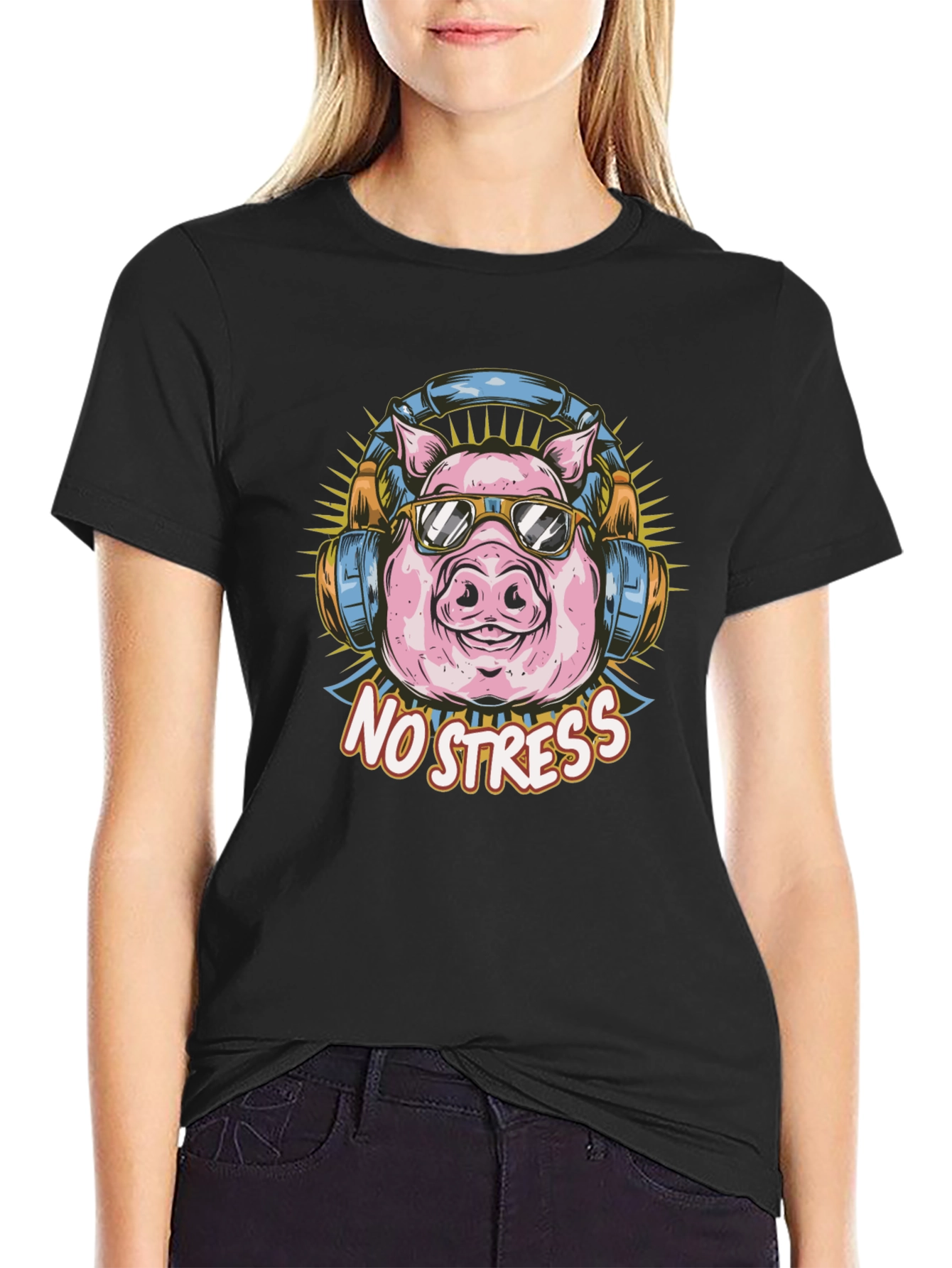 Cool Pig T-Shirt - No Stress Graphic Tee