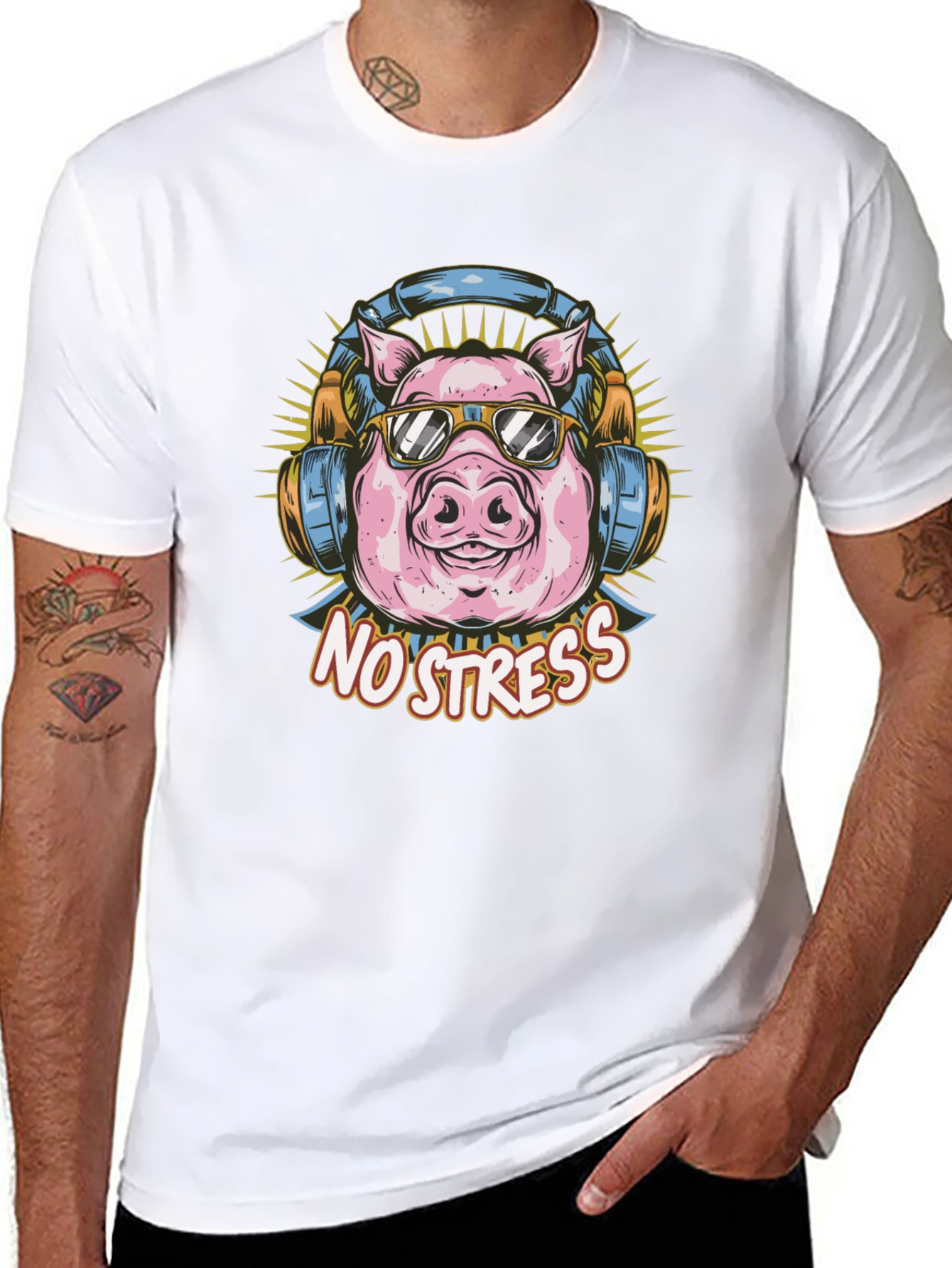 Cool Pig T-Shirt - No Stress Graphic Tee