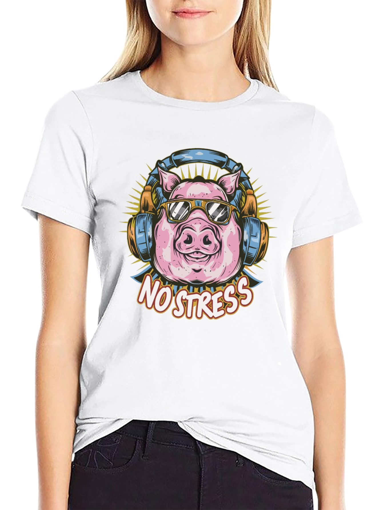 Cool Pig T-Shirt - No Stress Graphic Tee