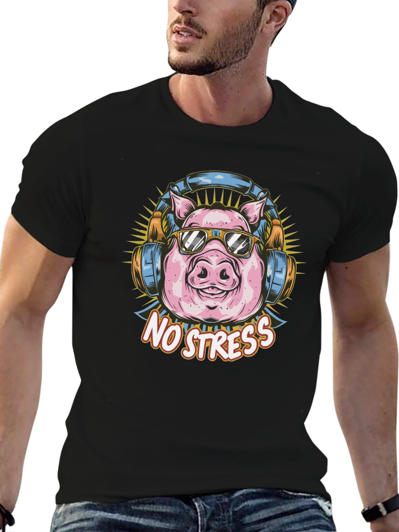 Cool Pig T-Shirt - No Stress Graphic Tee