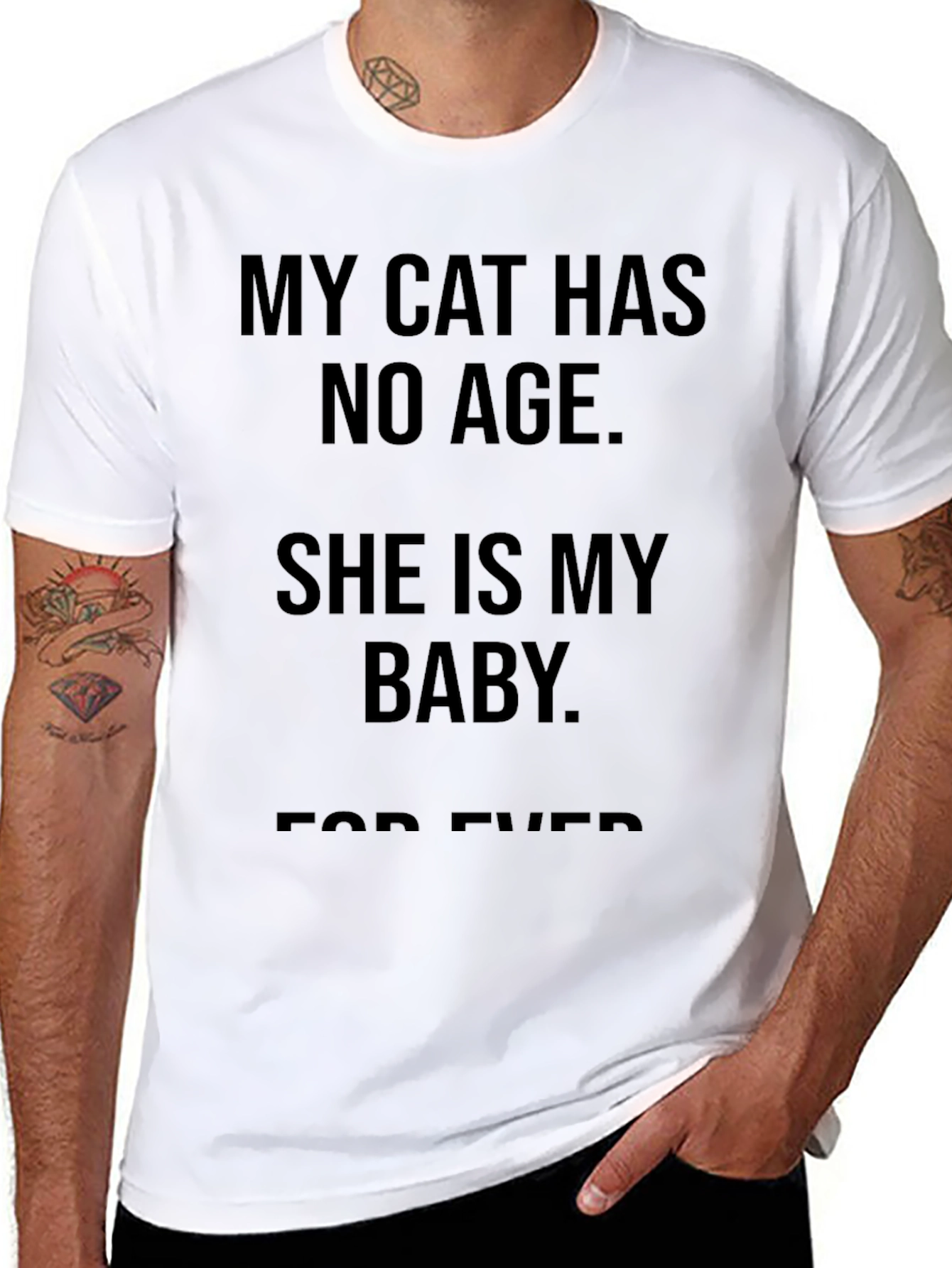 My Cat Has No Age T-Shirt - Black