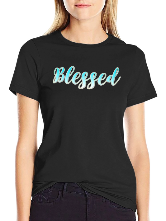 Blessed Script Black T-Shirt - Casual Wear