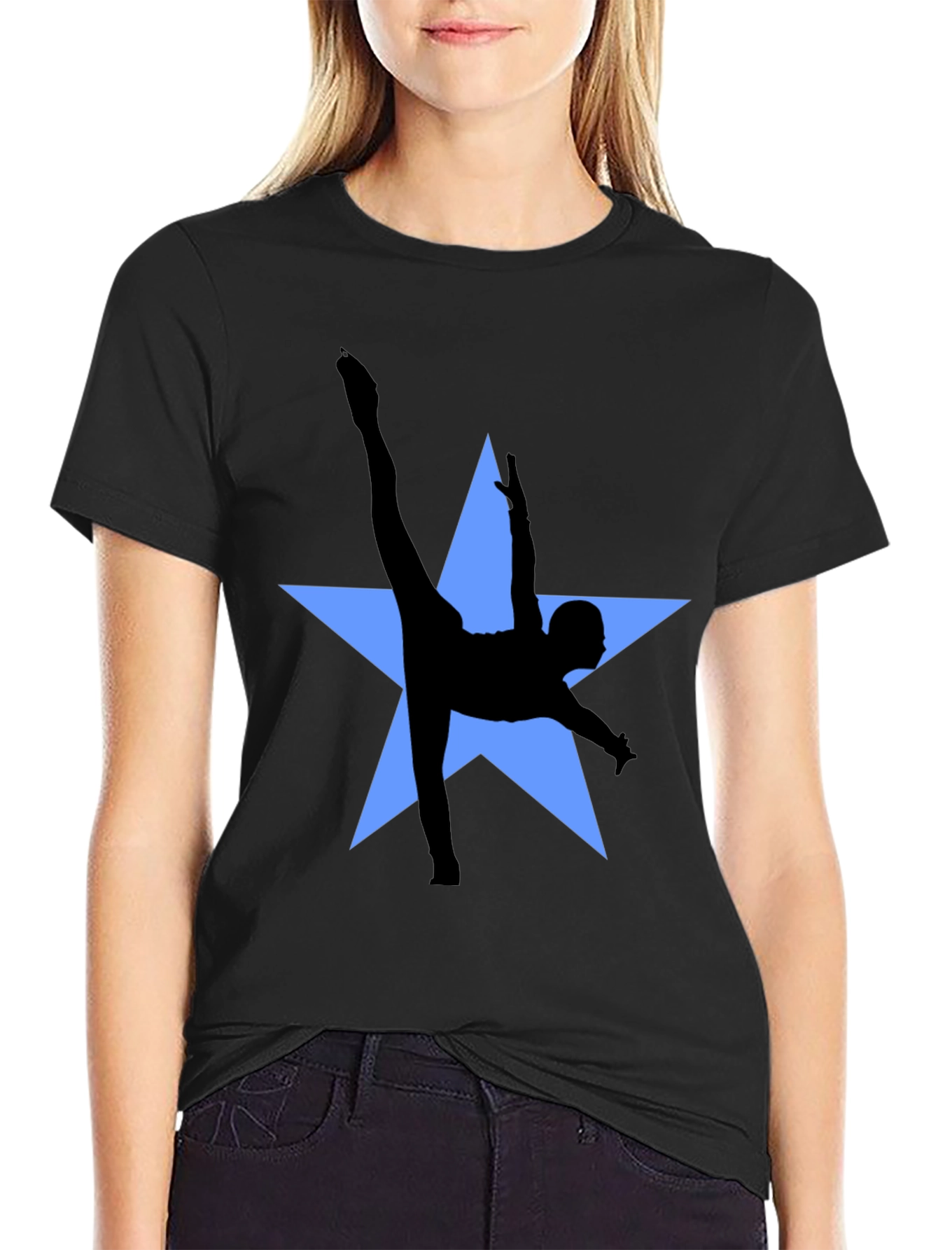 Dancer Star Graphic Tee - Stylish Black T-Shirt
