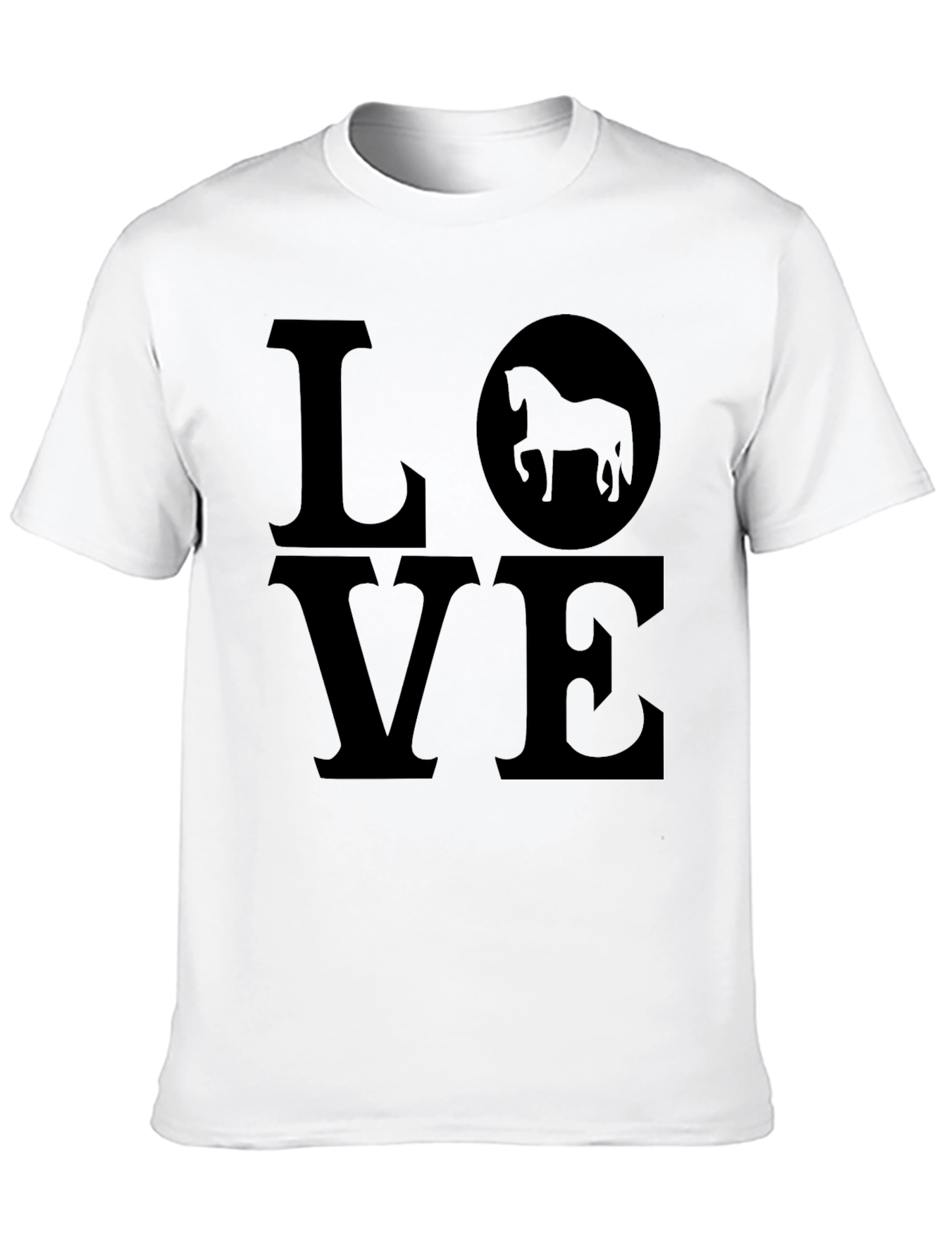 Love Horses Black Graphic Tee Shirt