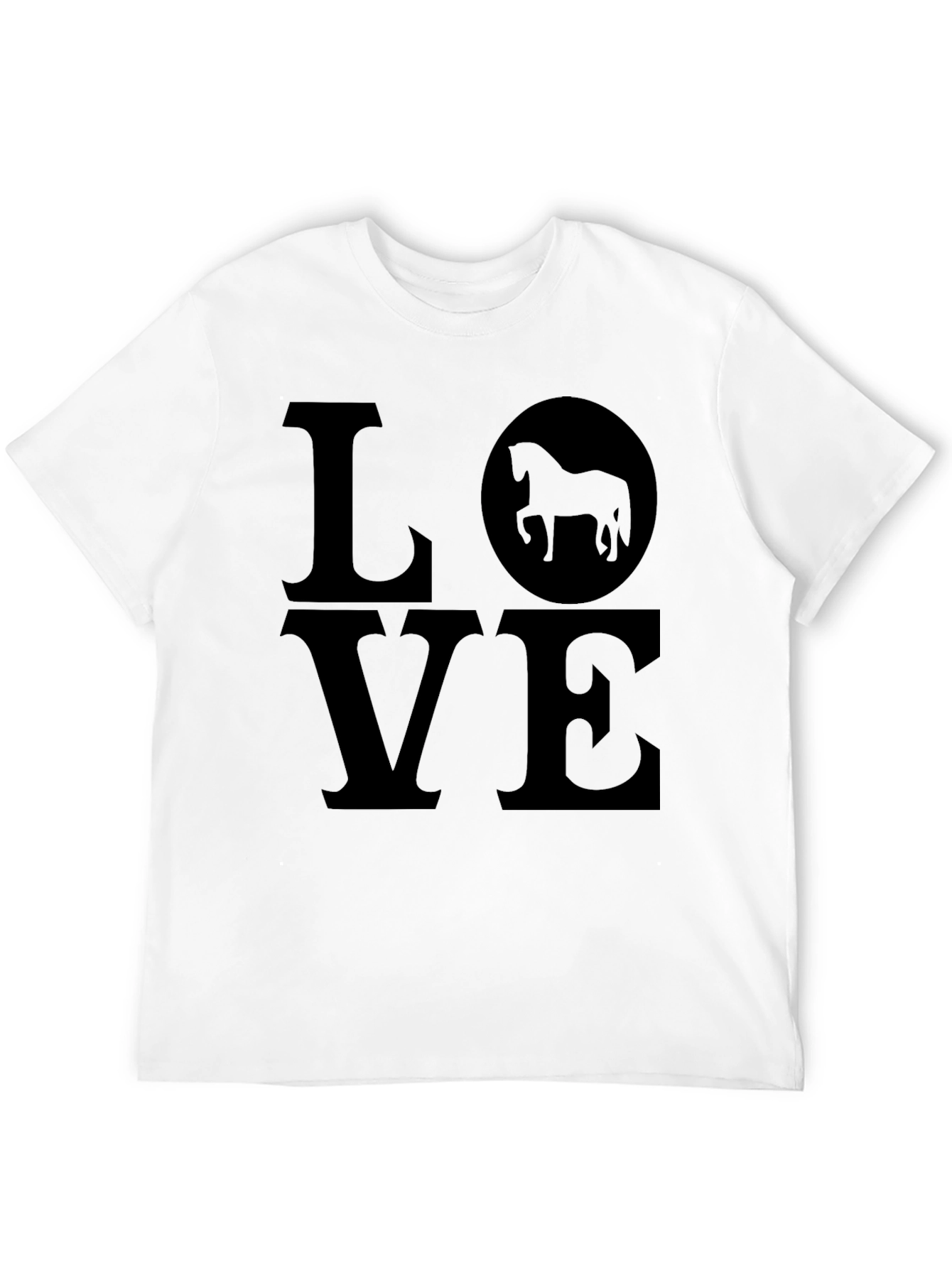 Love Horses Black Graphic Tee Shirt