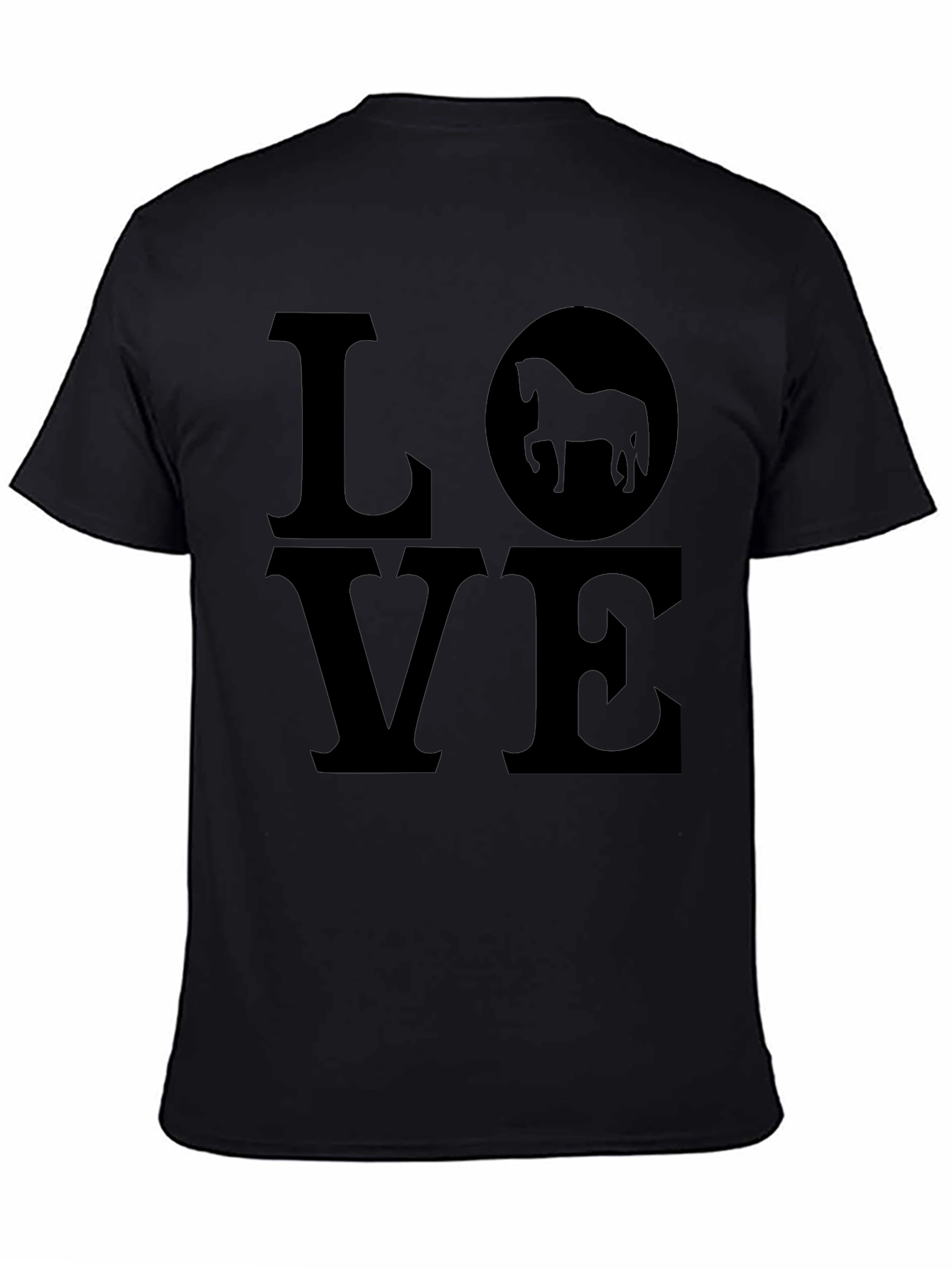 Love Horses Black Graphic Tee Shirt