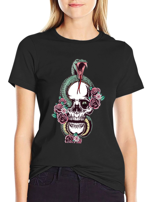 Skull & Snake Graphic Tee - Unisex Black T-Shirt