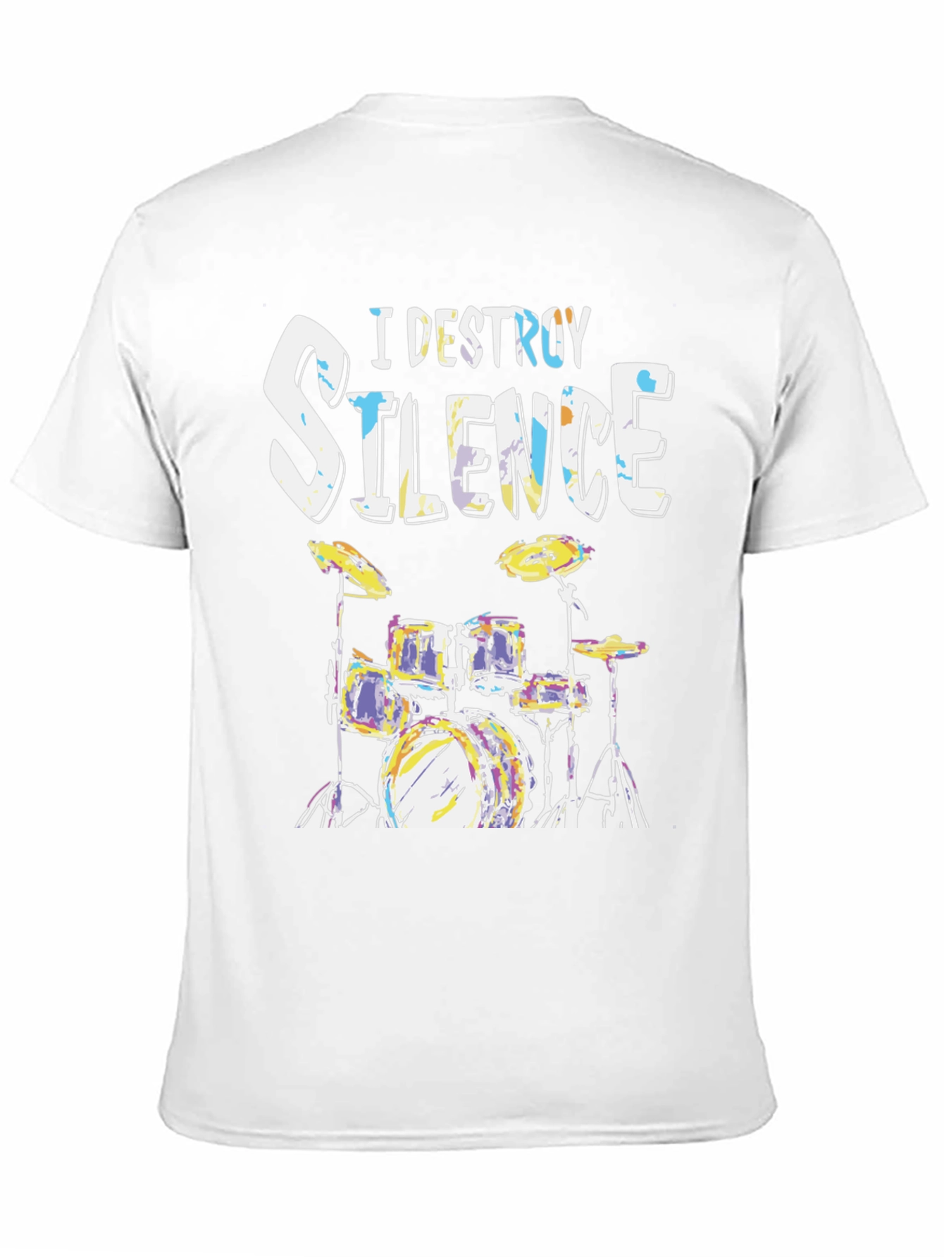 I Destroy Silence Drum Set Black T-Shirt
