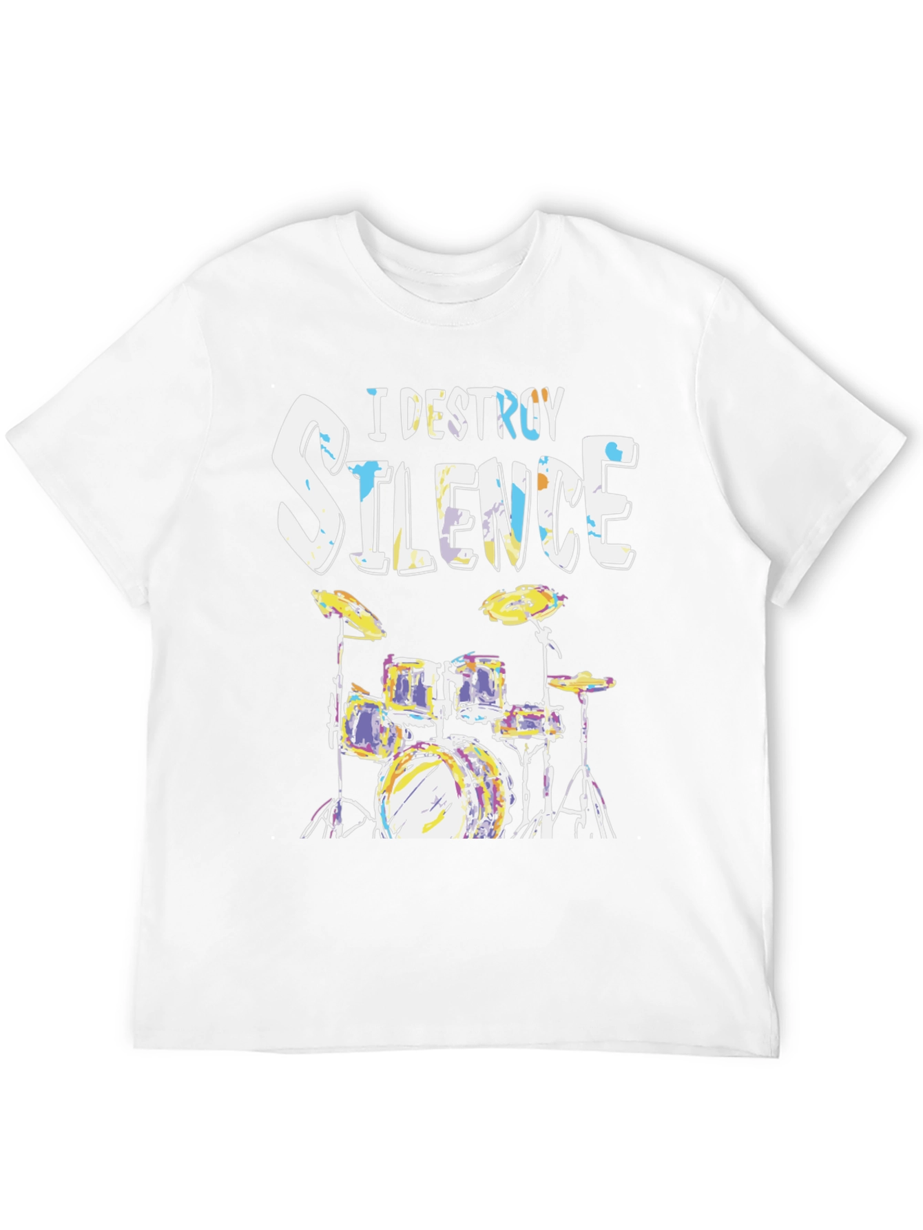 I Destroy Silence Drum Set Black T-Shirt