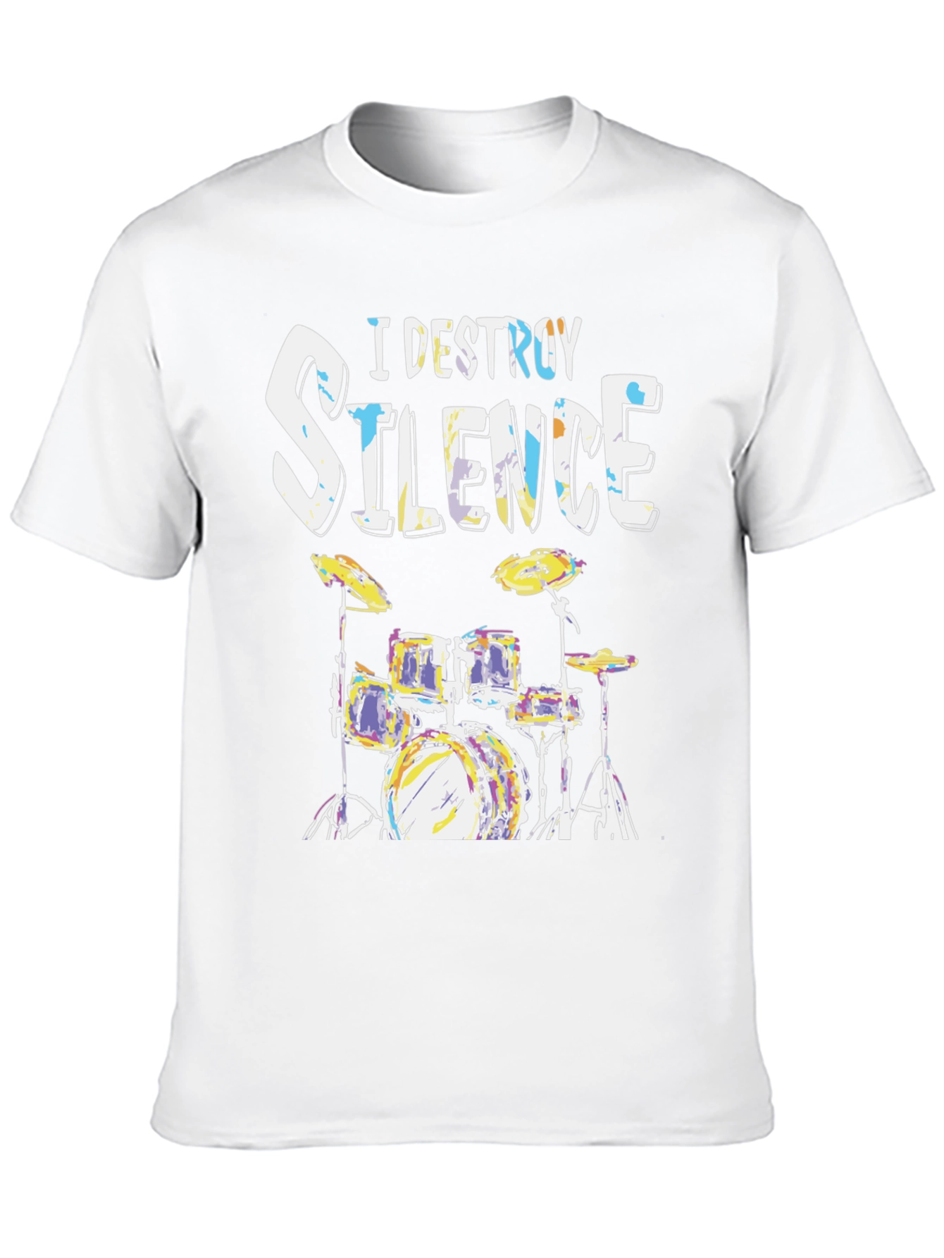 I Destroy Silence Drum Set Black T-Shirt