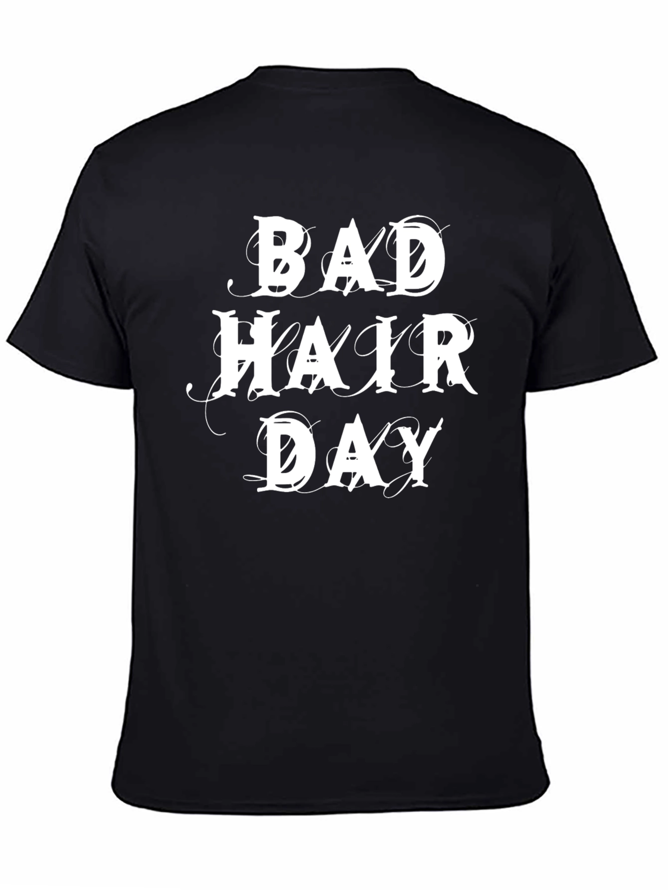 Bad Hair Day Graphic Tee - Black Casual T-Shirt