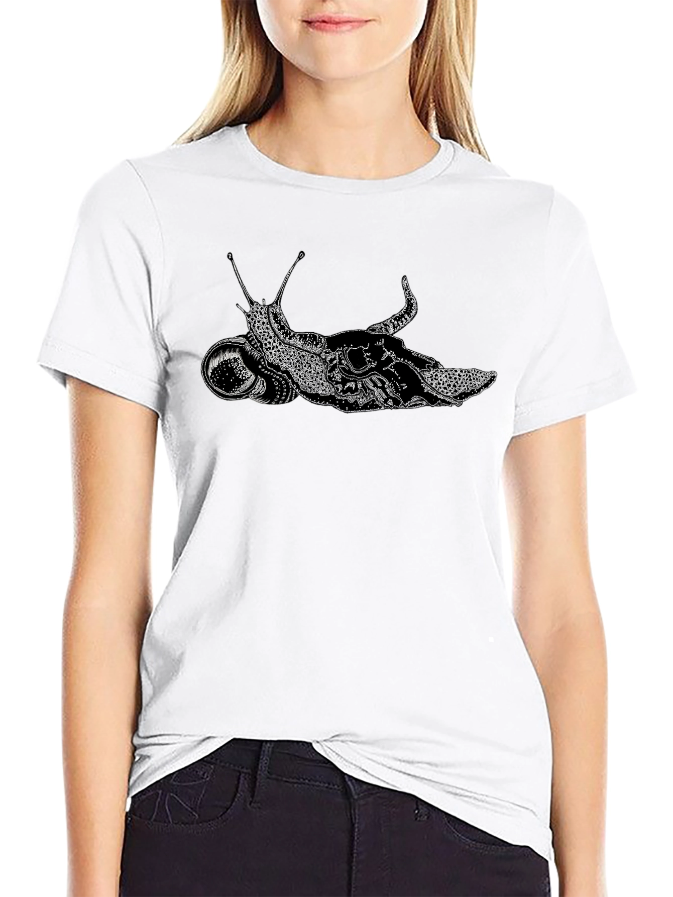 Snail Astronaut Black T-Shirt Unique Graphic Tee
