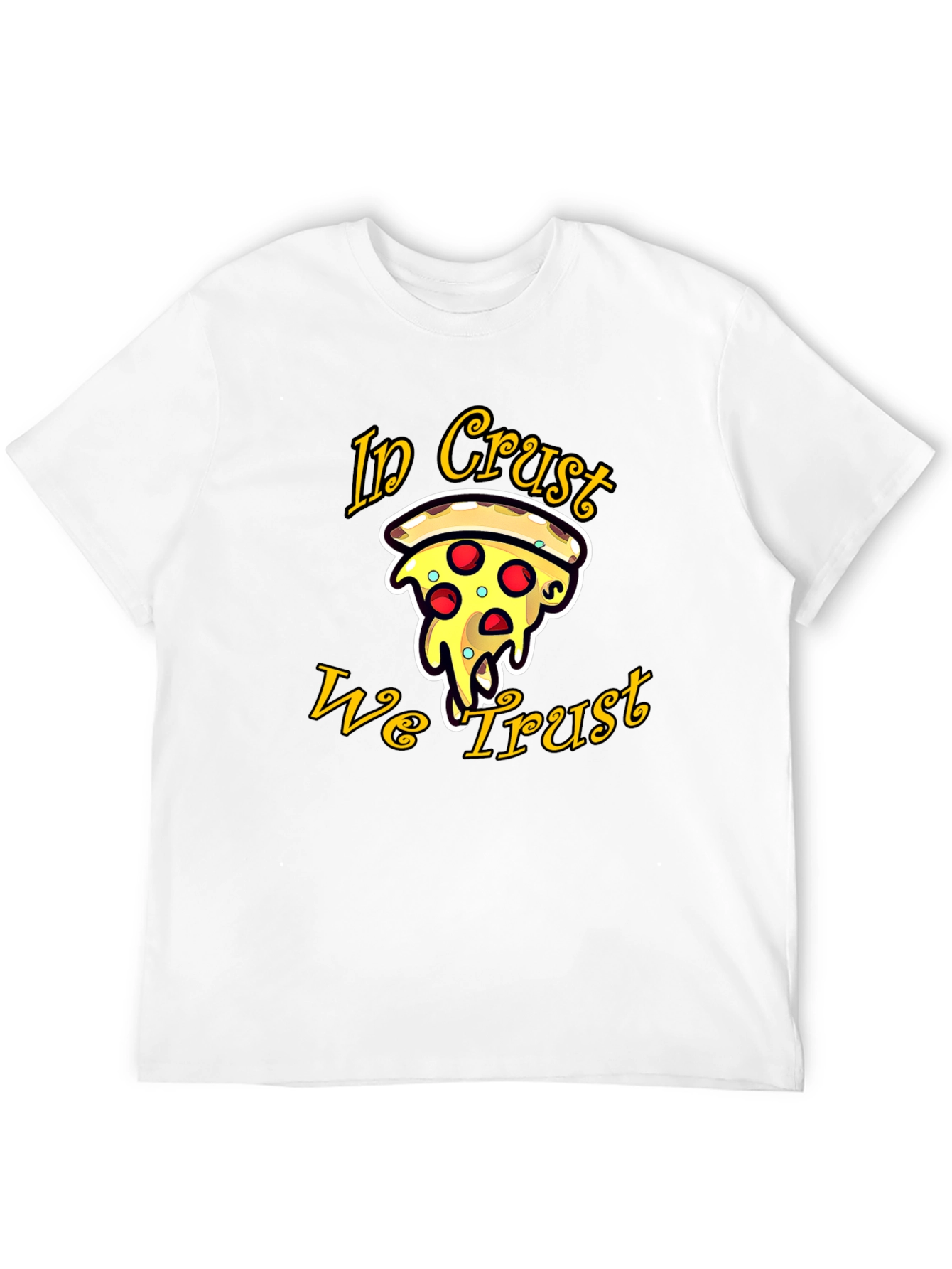 Pizza In Crust We Trust Graphic Tee - Black