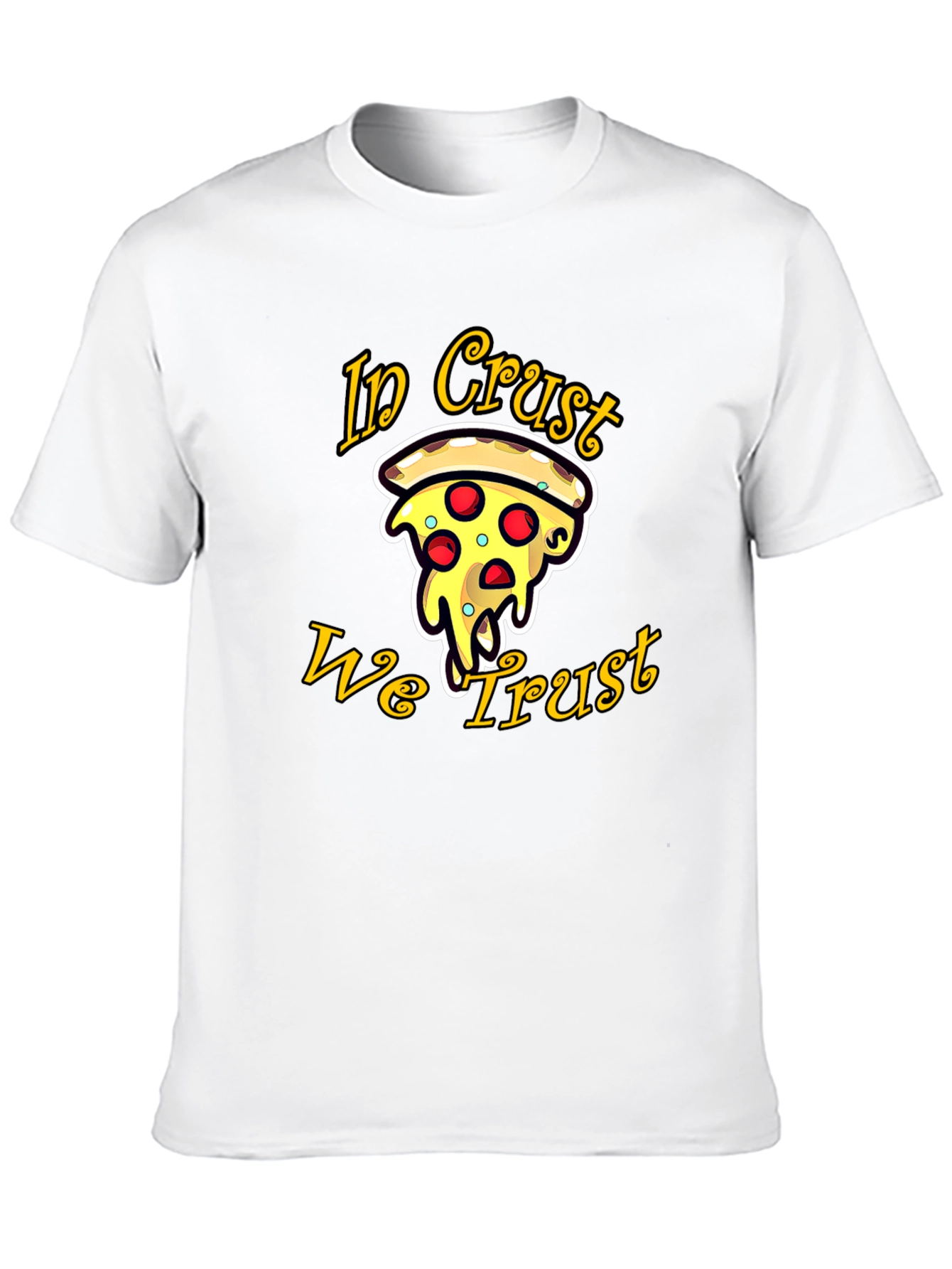 Pizza In Crust We Trust Graphic Tee - Black