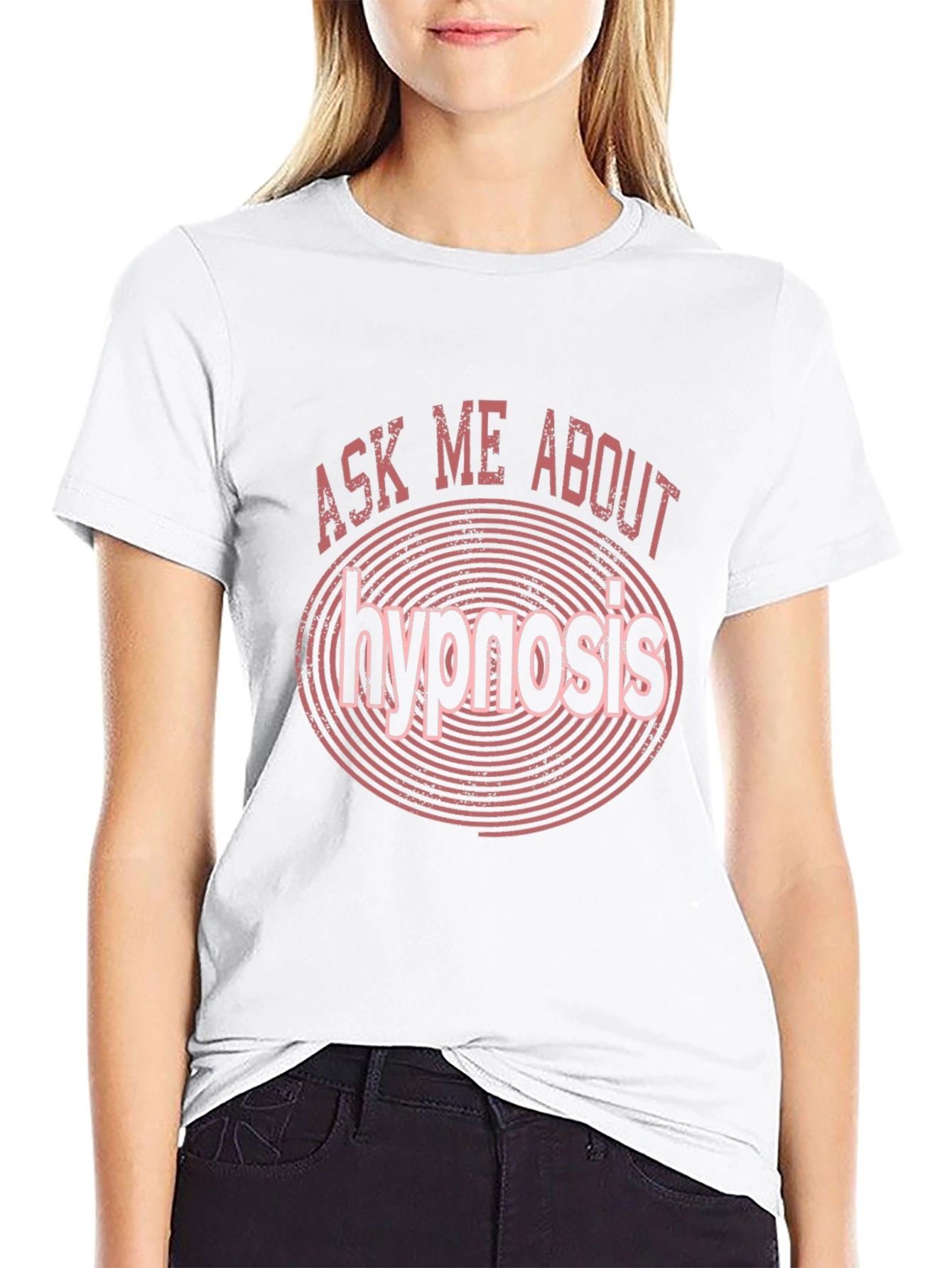 Ask Me About Hypnosis Graphic Tee - Black Cotton