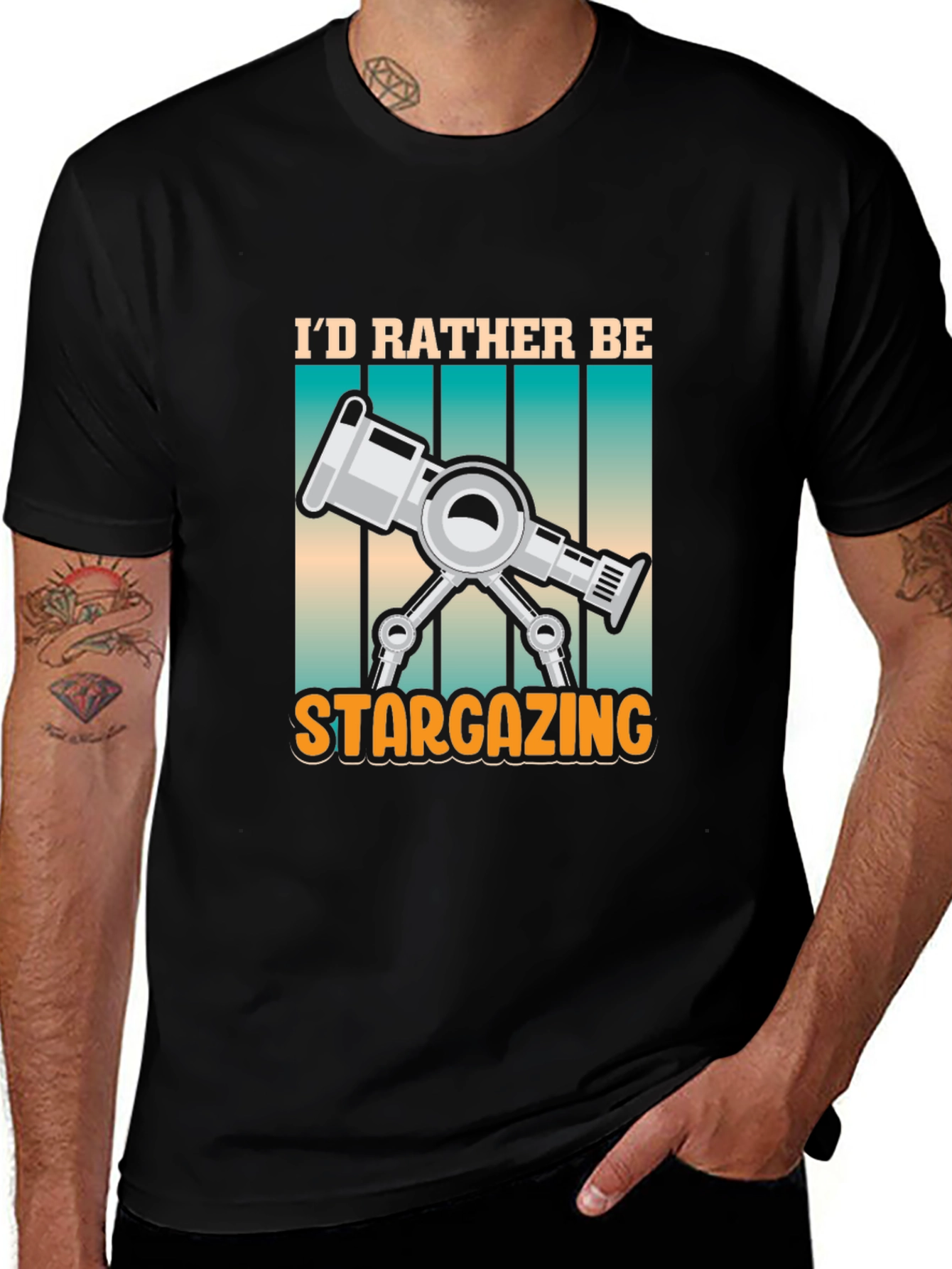 Stargazing Telescope Graphic Tee