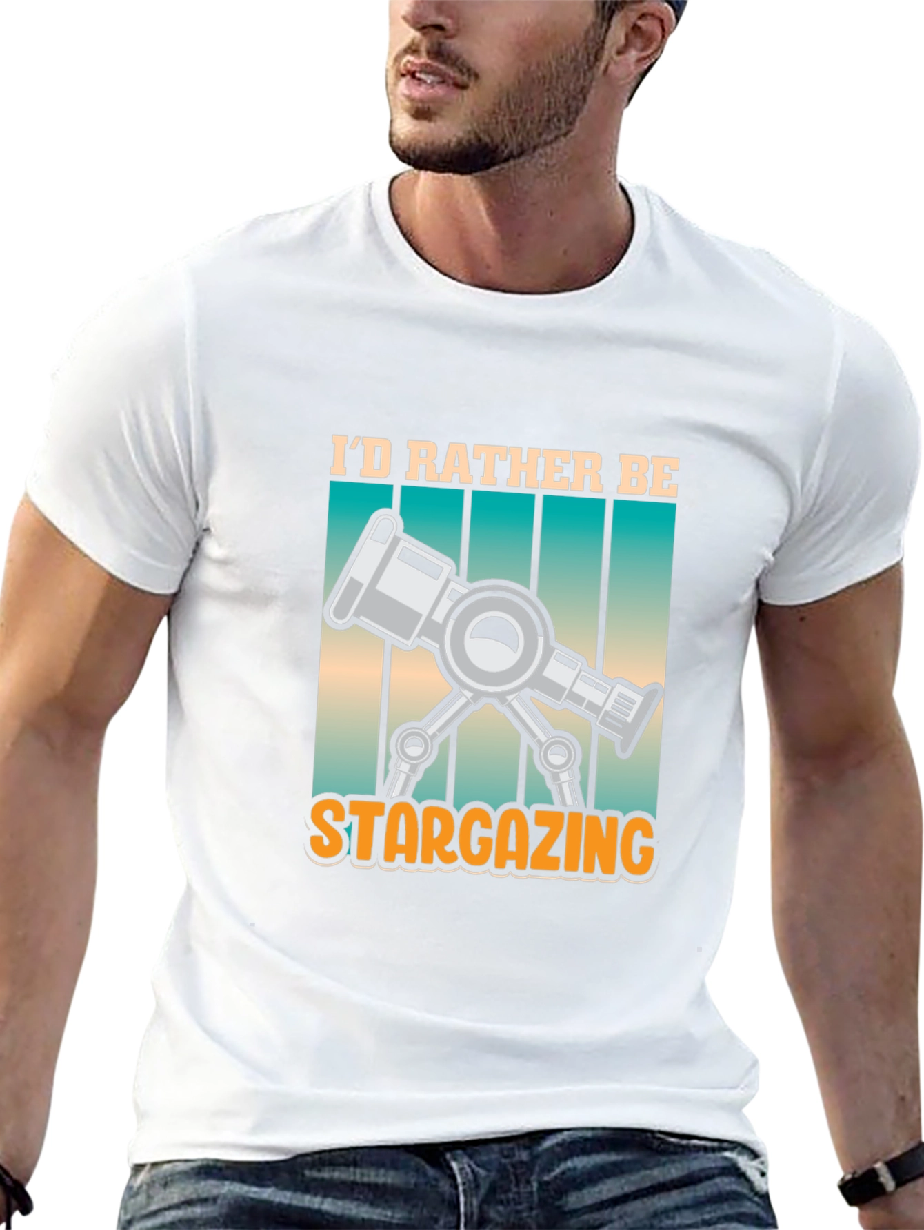 Stargazing Telescope Graphic Tee