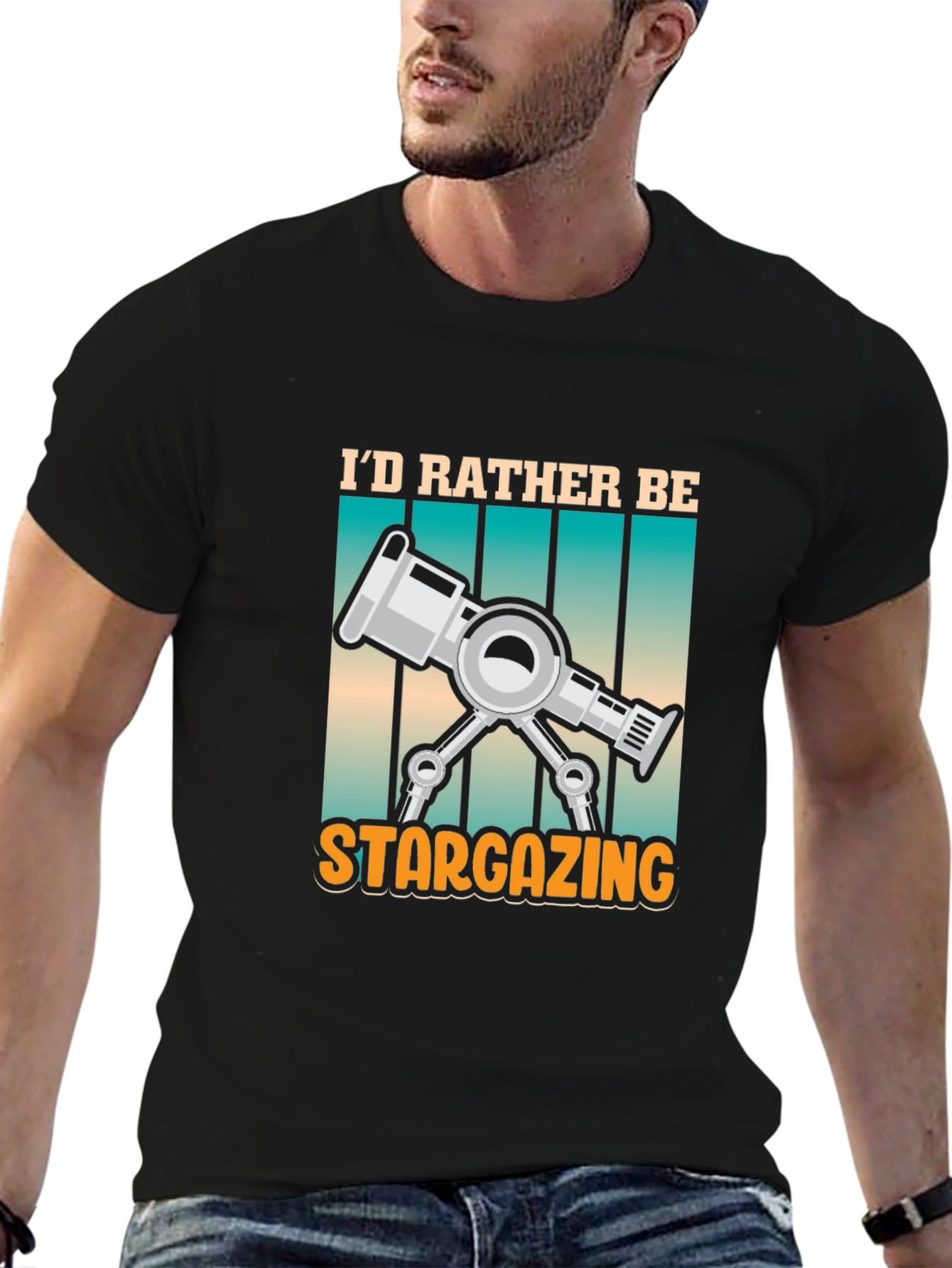 Stargazing Telescope Graphic Tee