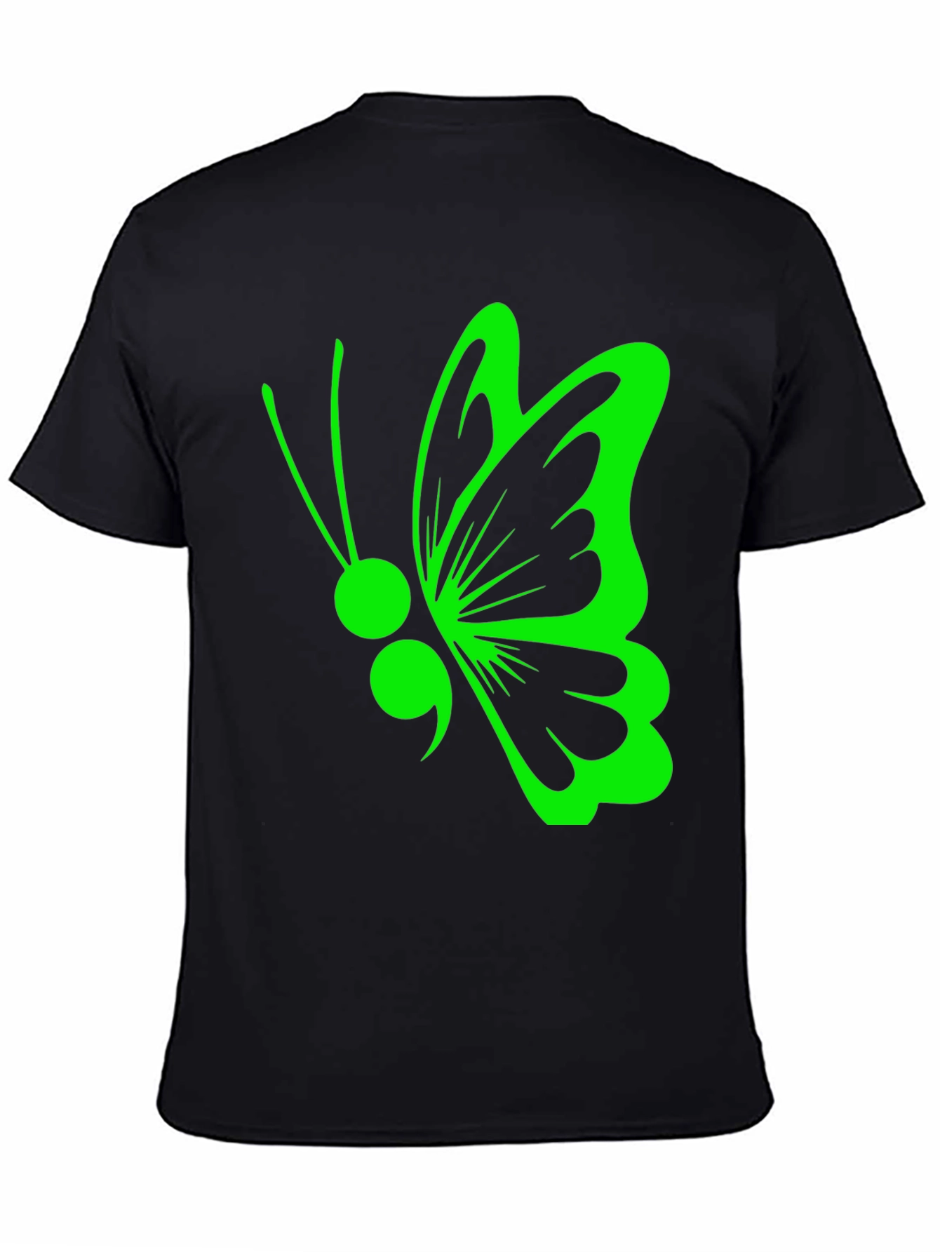 Semicolon Butterfly Black T-Shirt