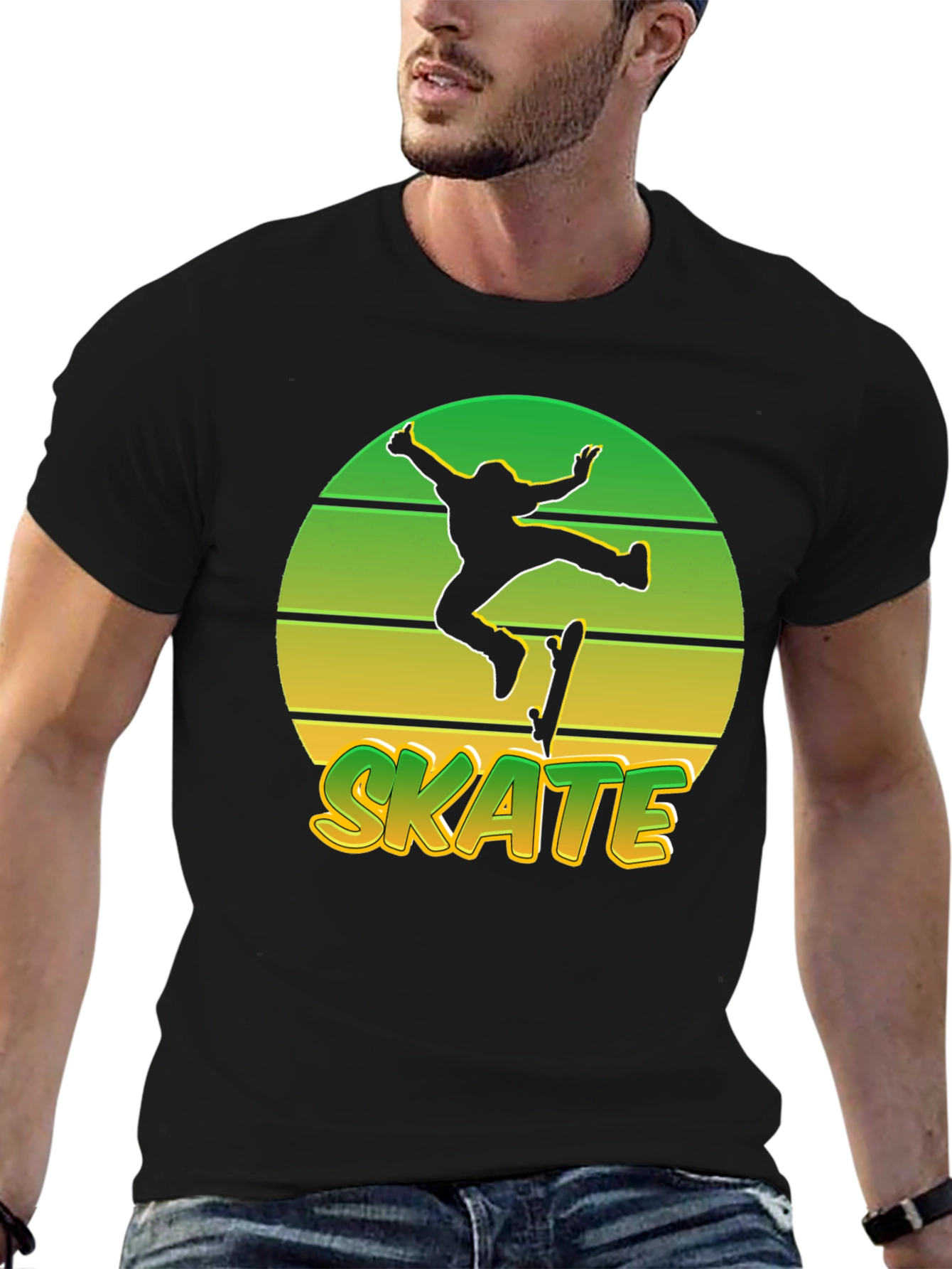 Retro Skate T-Shirt - Sunset Skateboarder Tee
