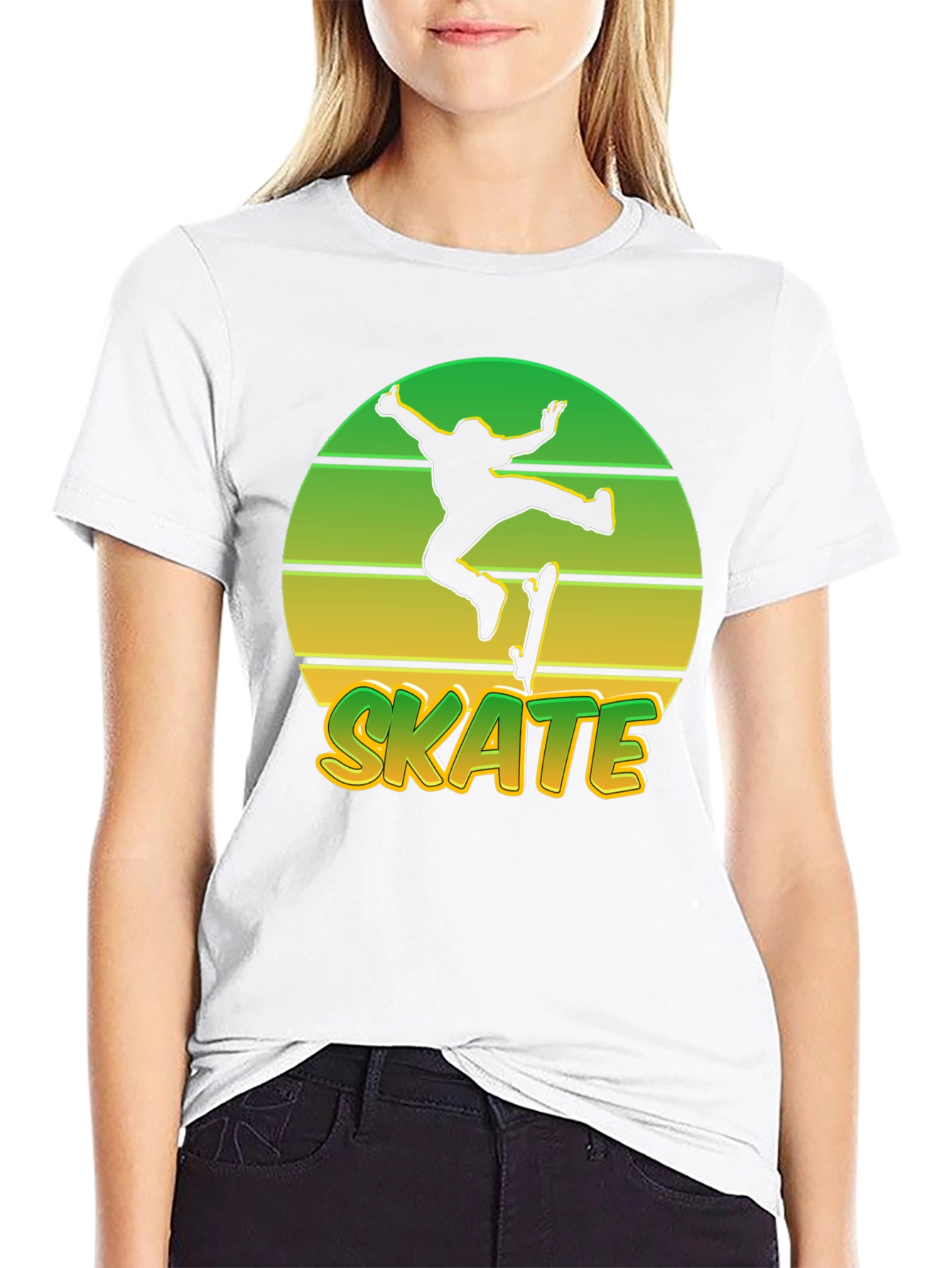 Retro Skate T-Shirt - Sunset Skateboarder Tee
