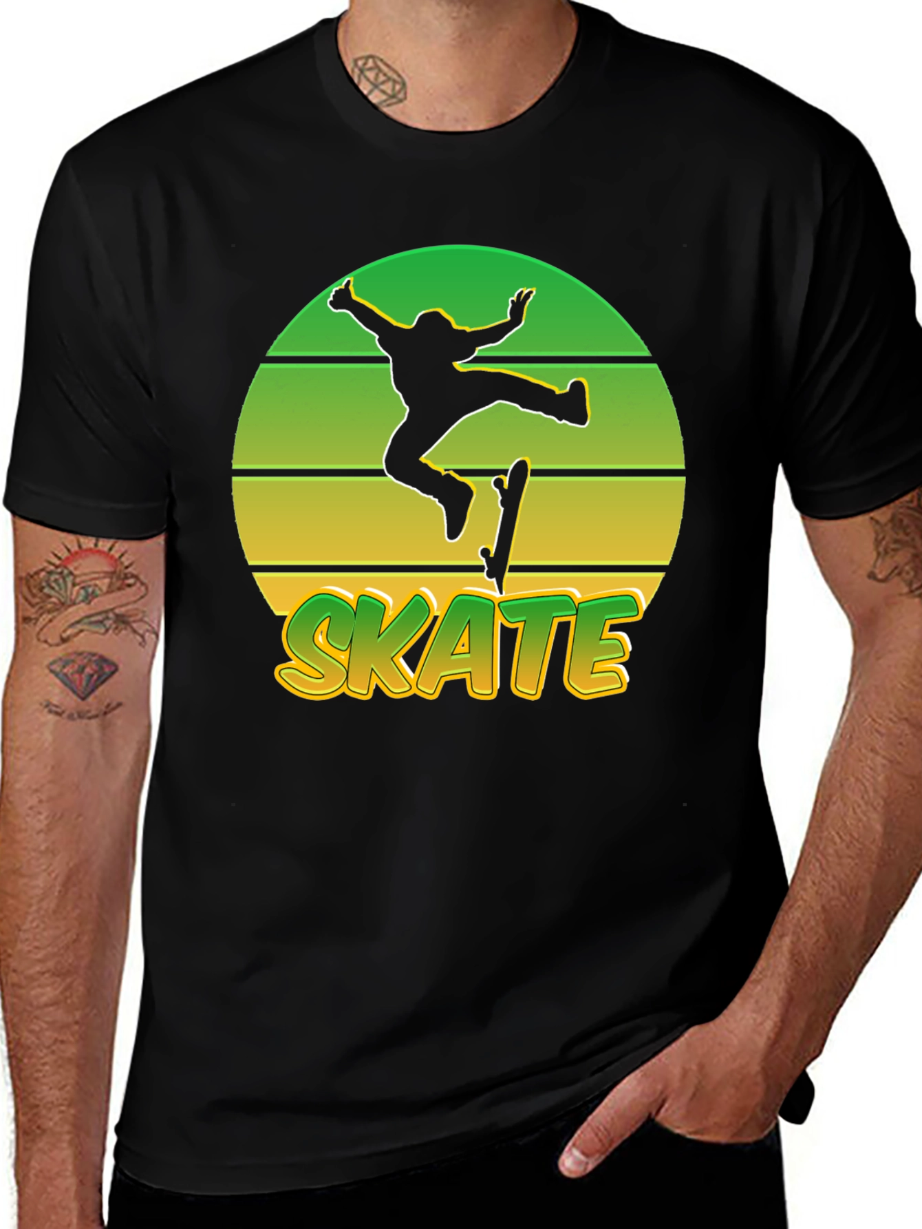 Retro Skate T-Shirt - Sunset Skateboarder Tee