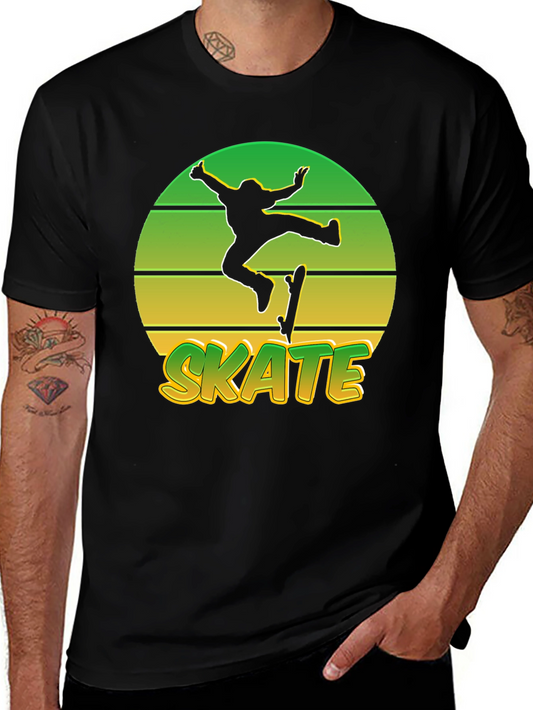 Retro Skate T-Shirt - Sunset Skateboarder Tee