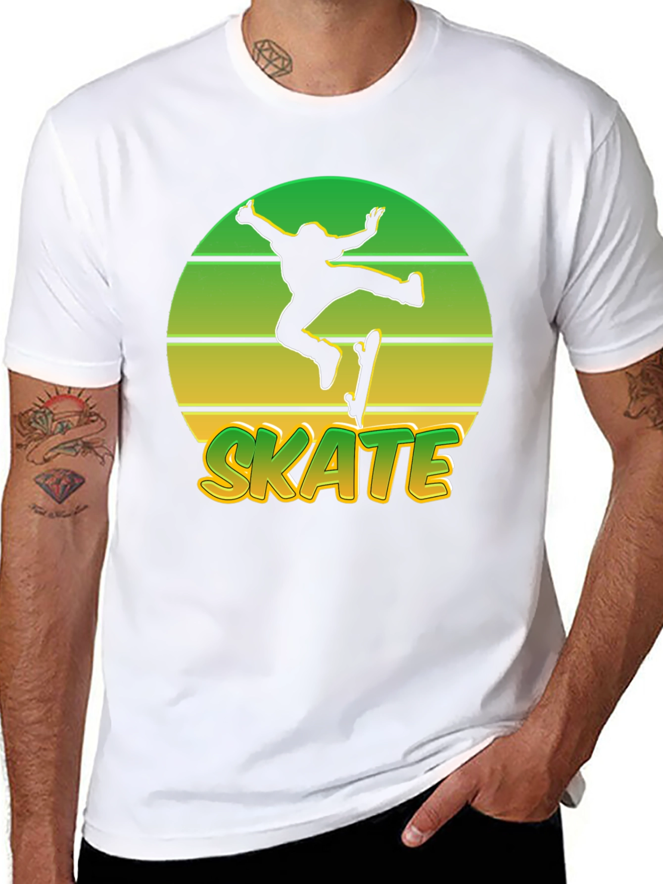 Retro Skate T-Shirt - Sunset Skateboarder Tee