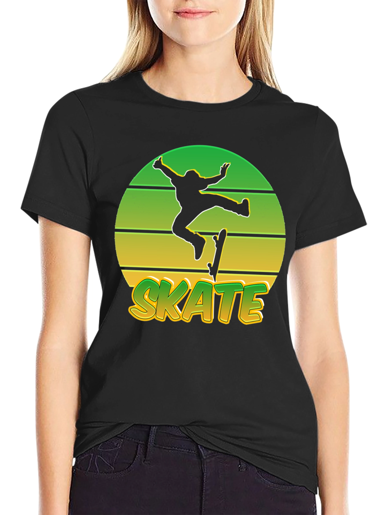 Retro Skate T-Shirt - Sunset Skateboarder Tee